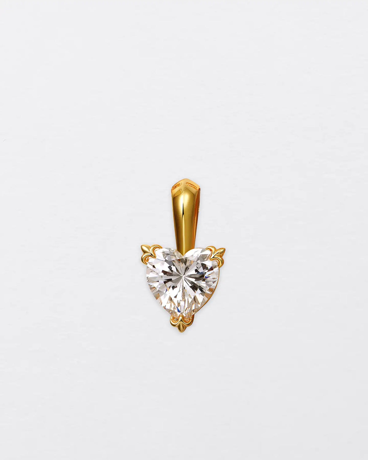 22K Heart-Shaped Cut Pendant