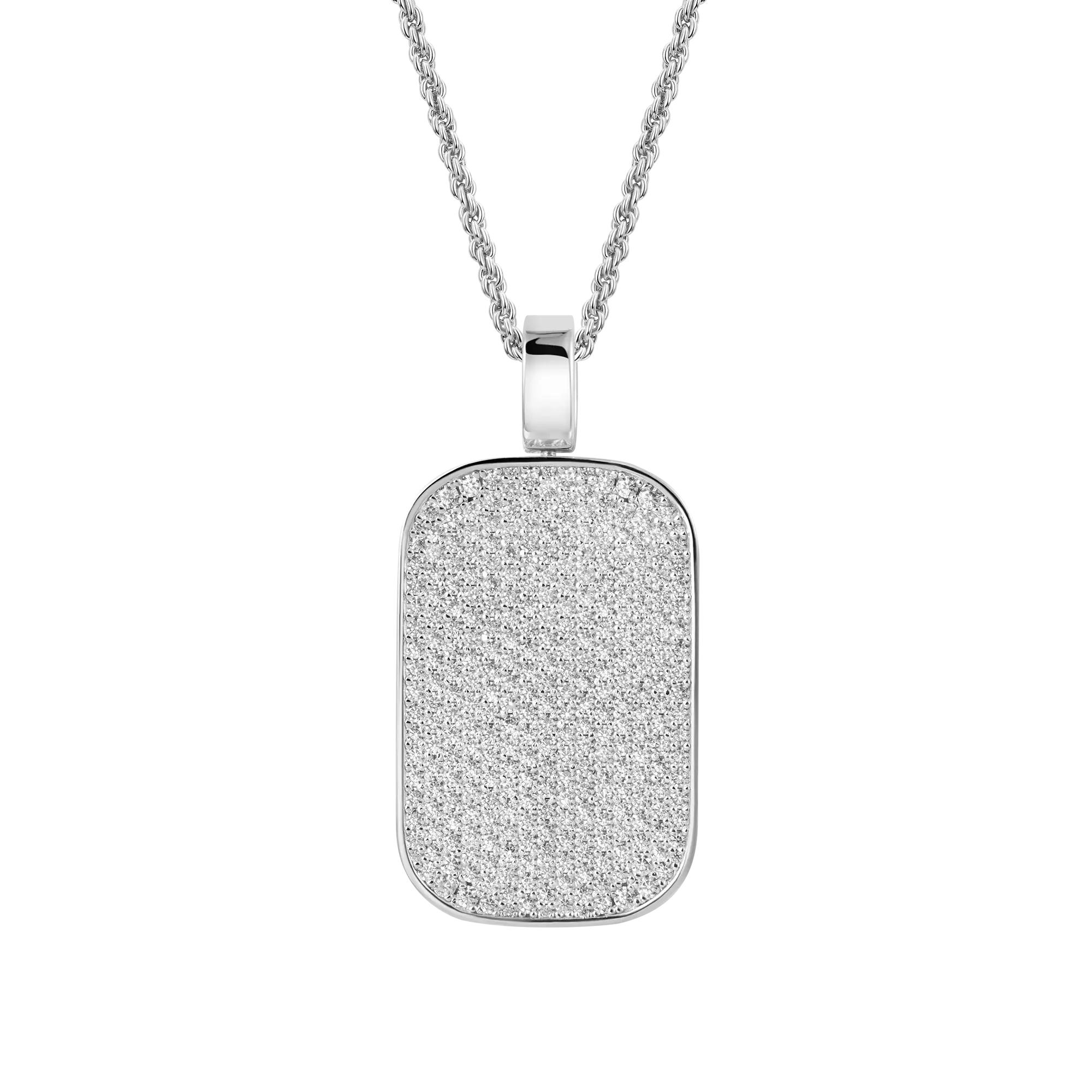 Custom Iced Moissanite Dog Tag Pendant