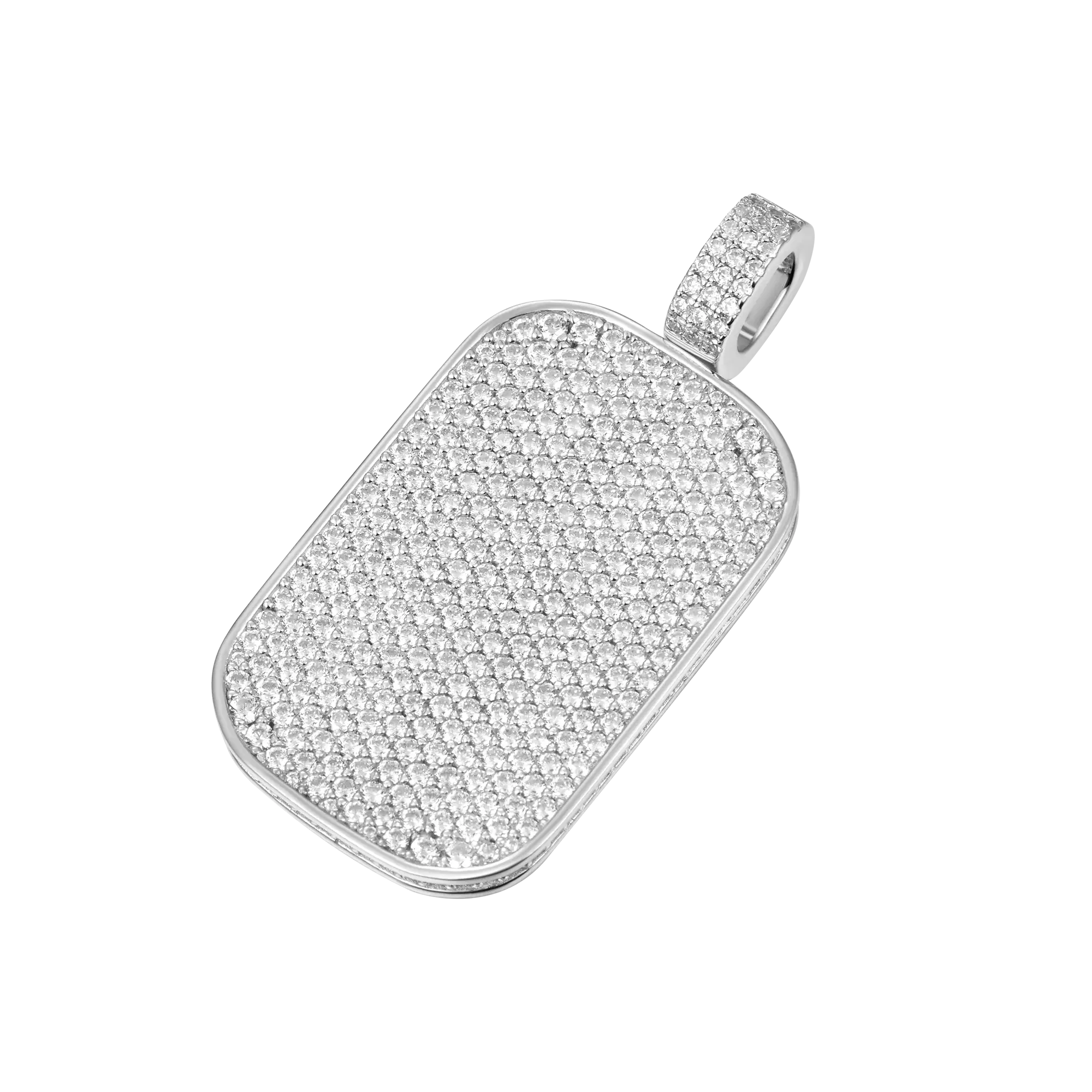 Custom Iced Moissanite Dog Tag Pendant