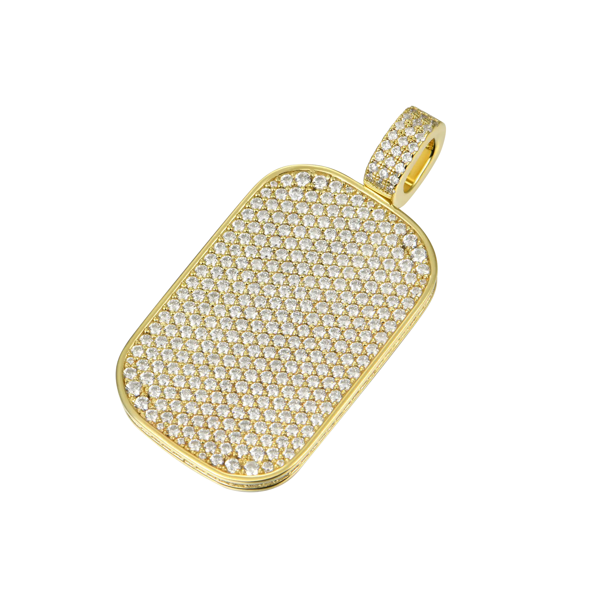 Custom Iced Moissanite Dog Tag Pendant