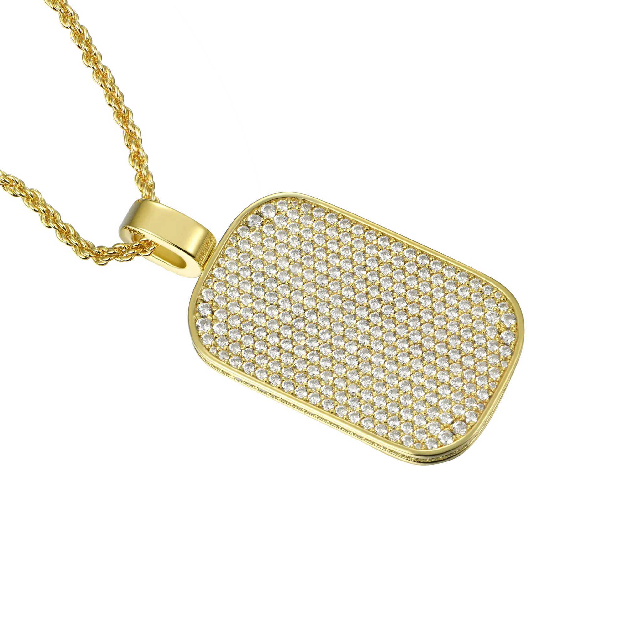 Custom Iced Moissanite Dog Tag Pendant