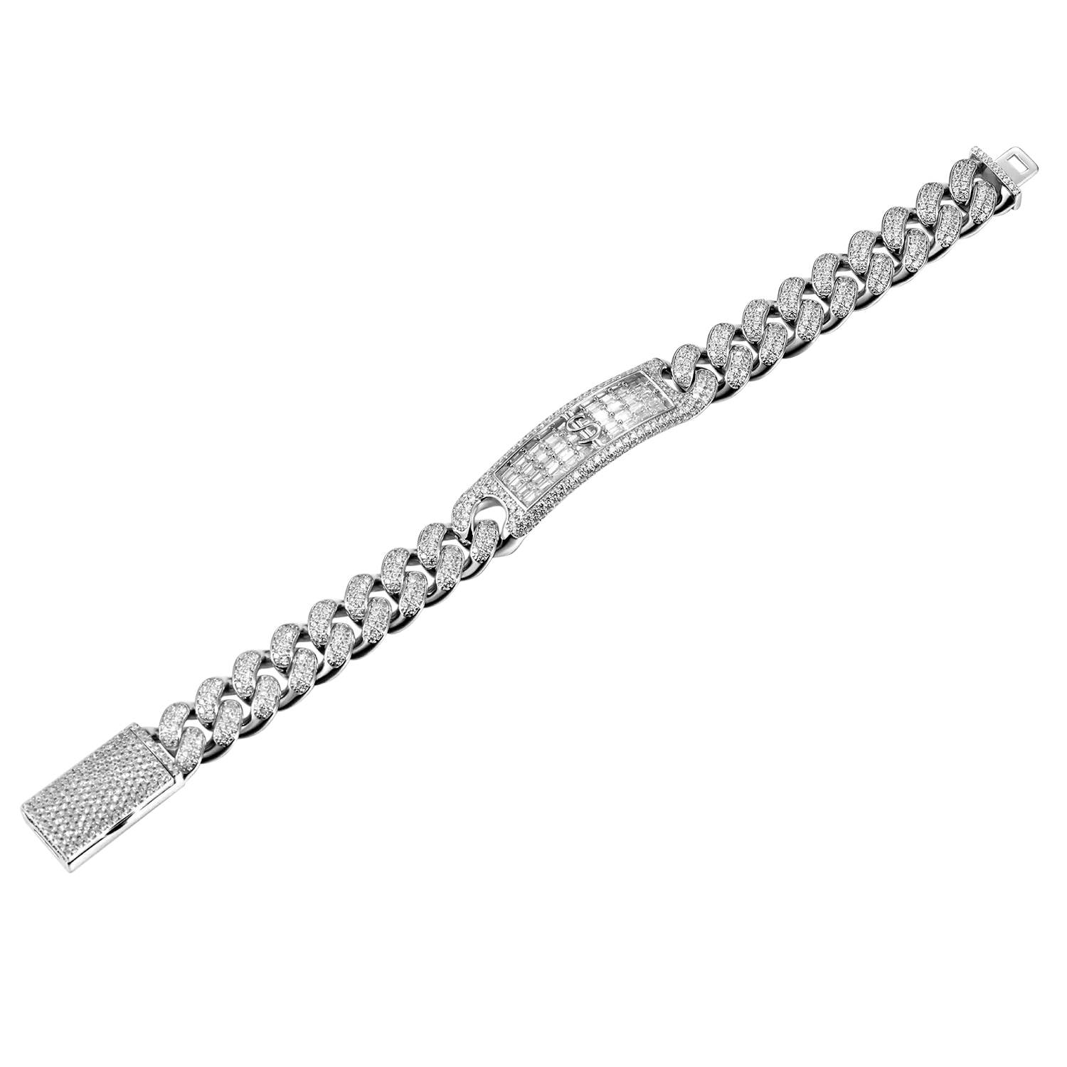 Moissanite Iced Name/Icon Custom Cuban Bracelet - 12mm