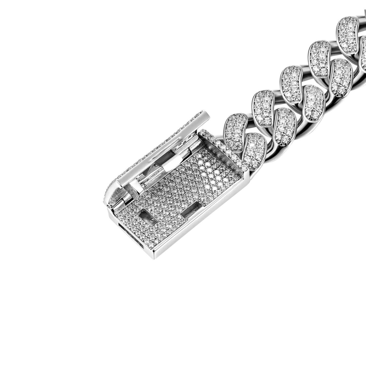 12mm Moissanite Iced Name/Icon Custom Cuban Bracelet