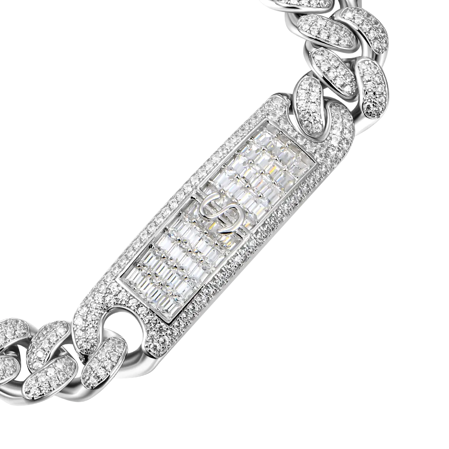 Moissanite Iced Name/Icon Custom Cuban Bracelet - 12mm