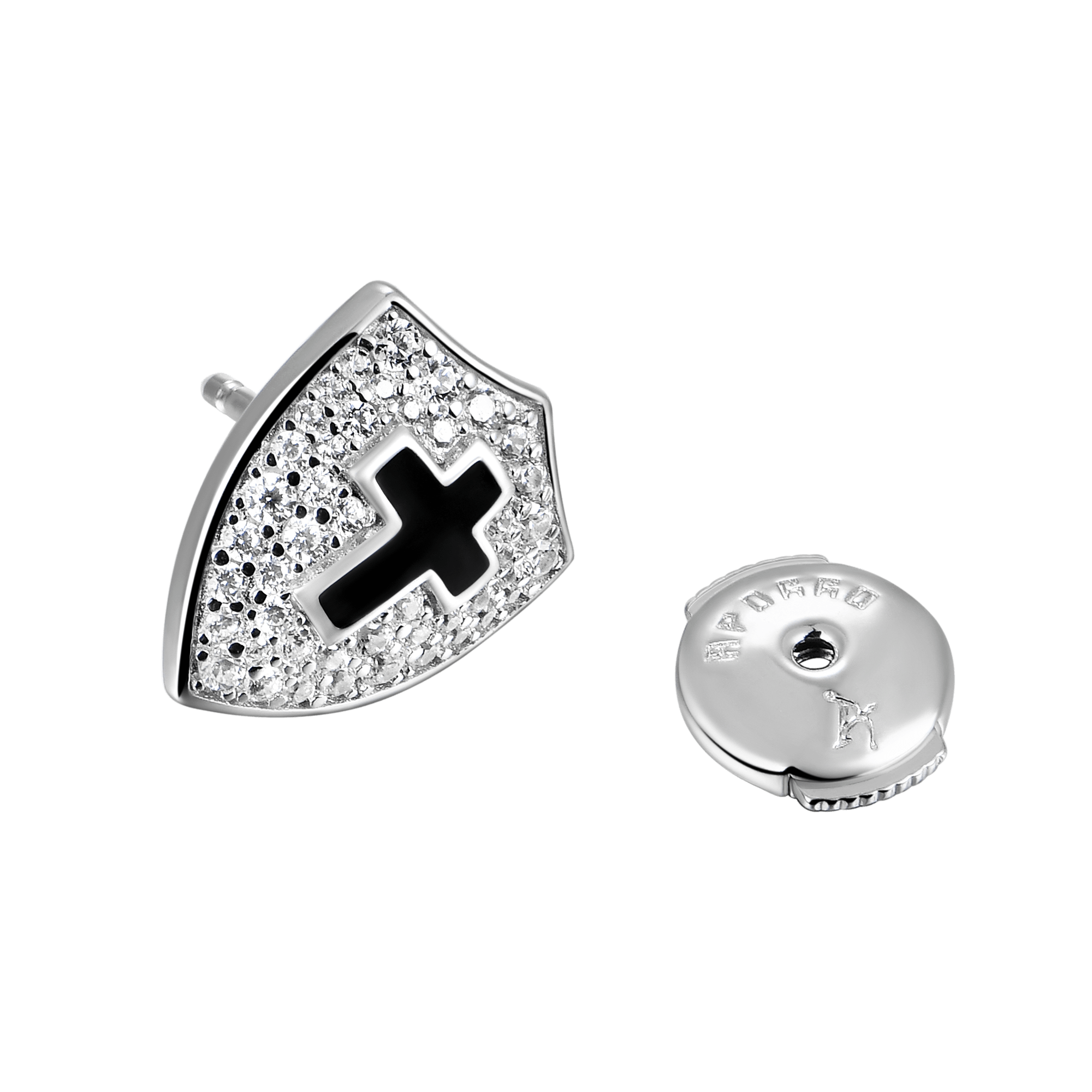 Knight Shield Stud Earring-Single