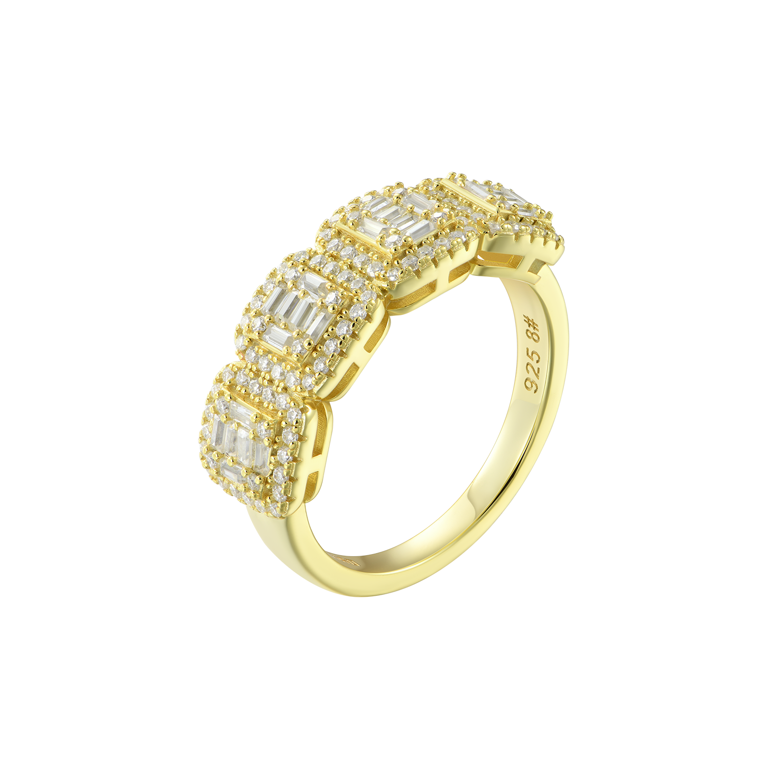 Moissanite Tri-Halo Ring - 7mm