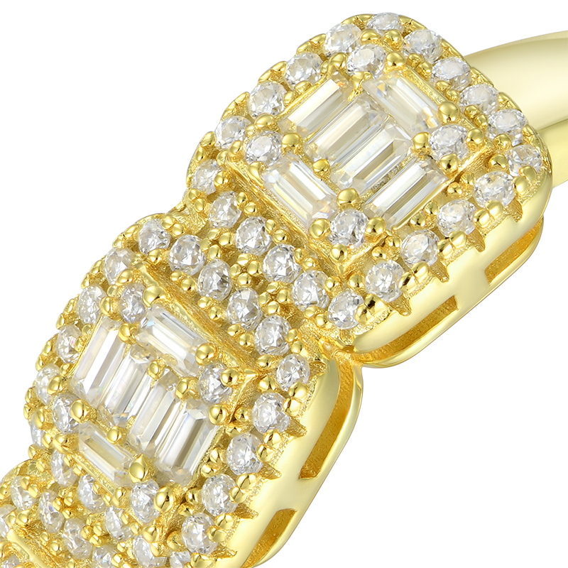 Moissanite Tri-Halo Ring - 7mm