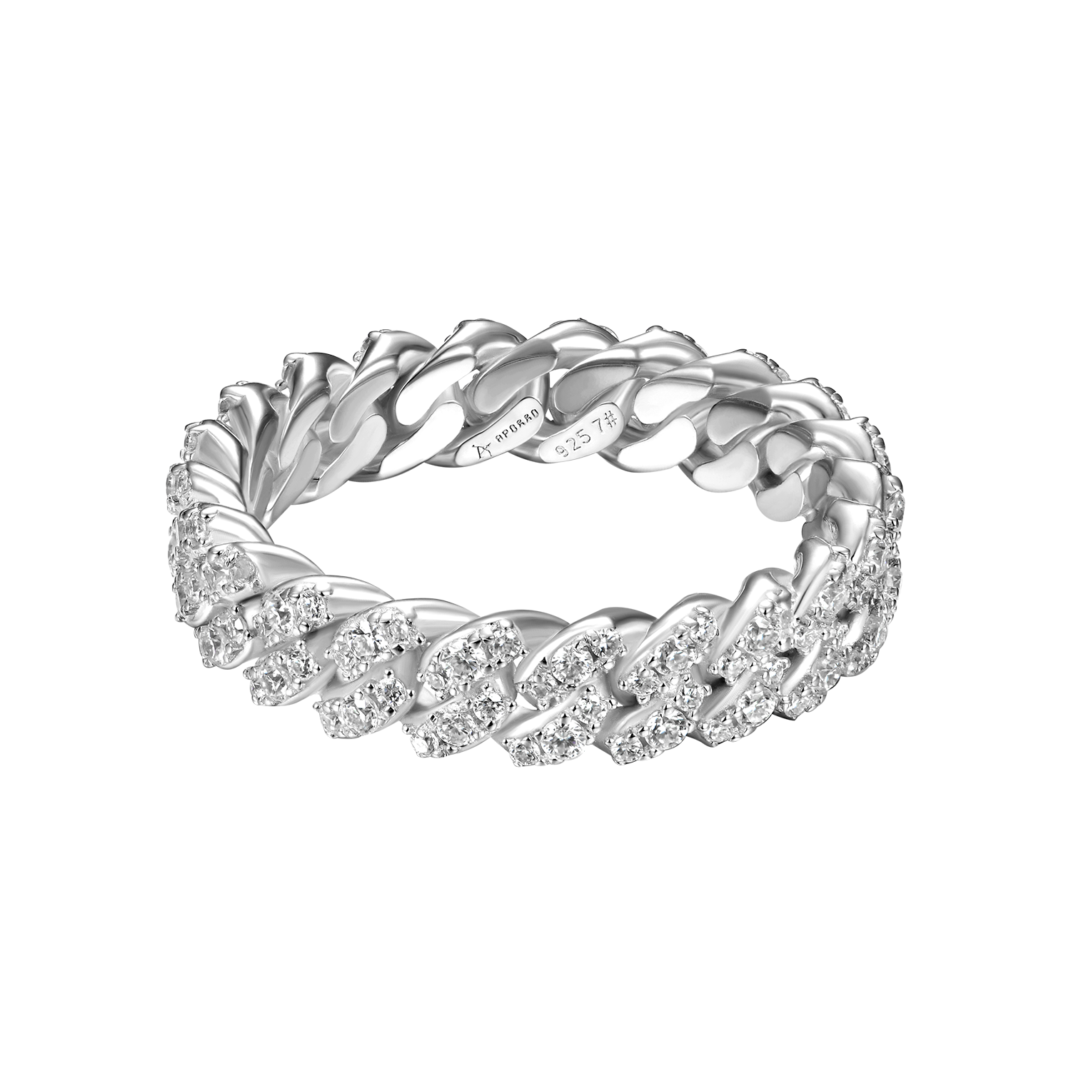 One Row Iced Cuban Link Ring - 5mm