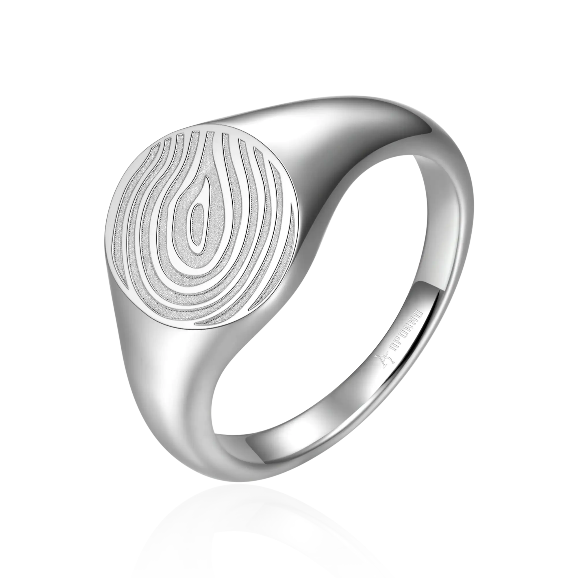 Custom Oval Signet Ring Fingerprint - Main Image