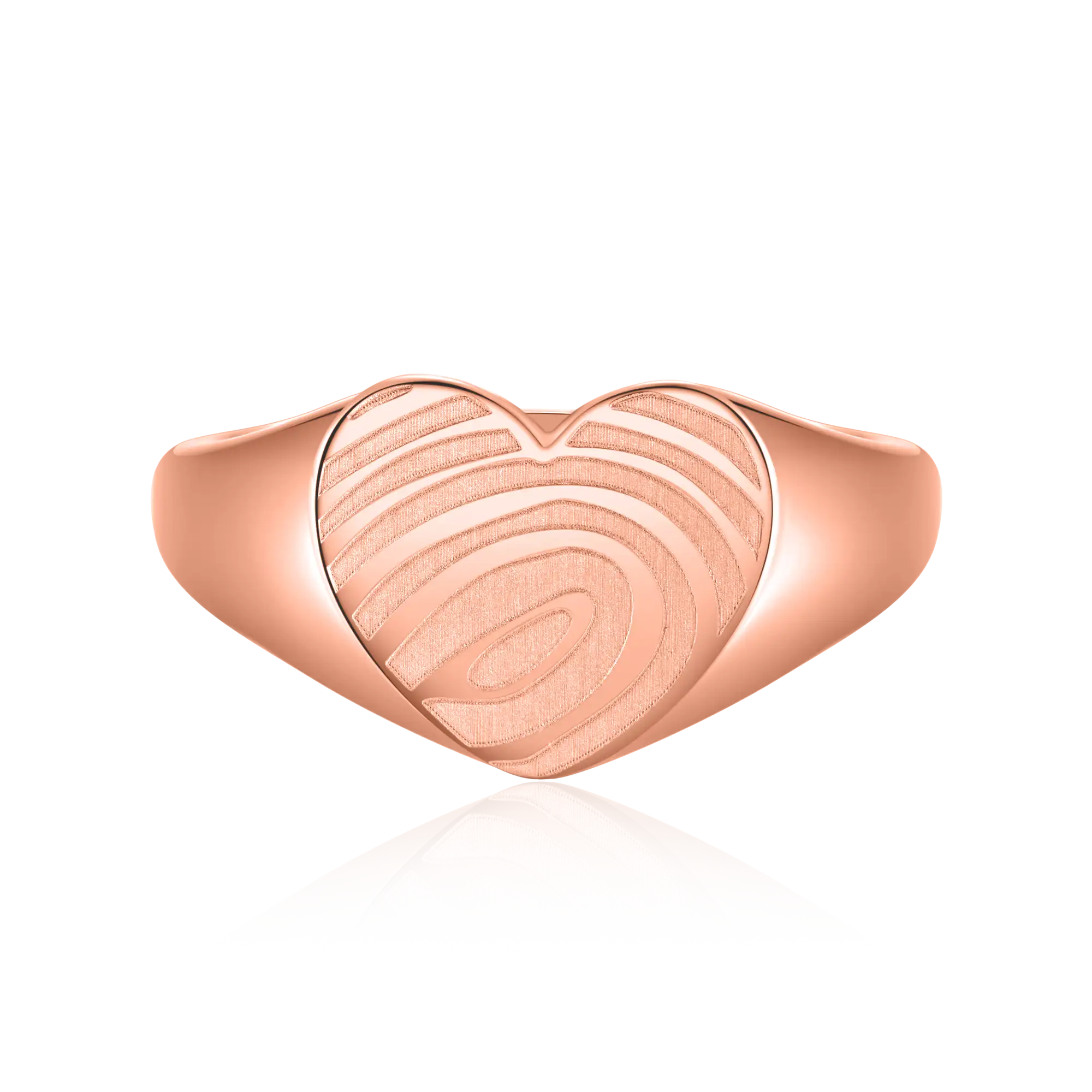 Custom Heart Signet Ring - Fingerprint