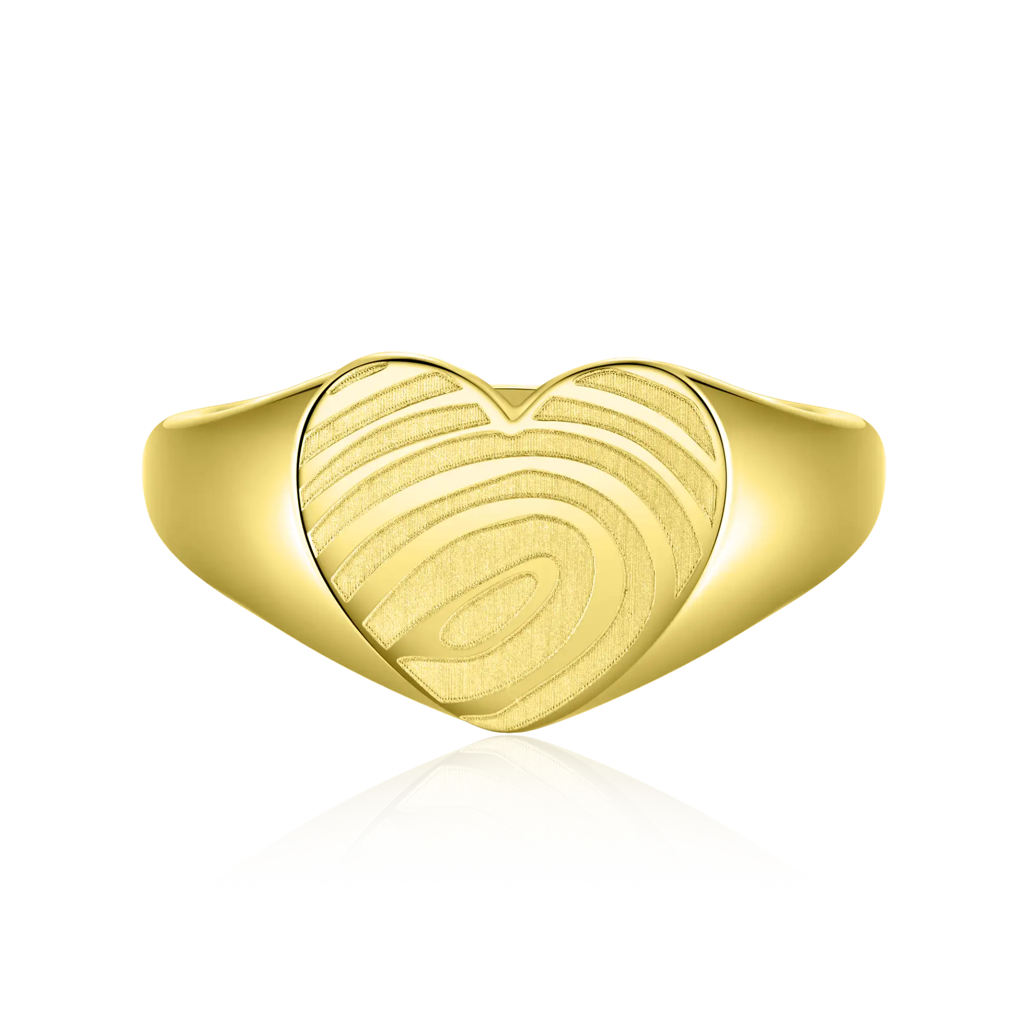 Custom Heart Signet Ring - Fingerprint