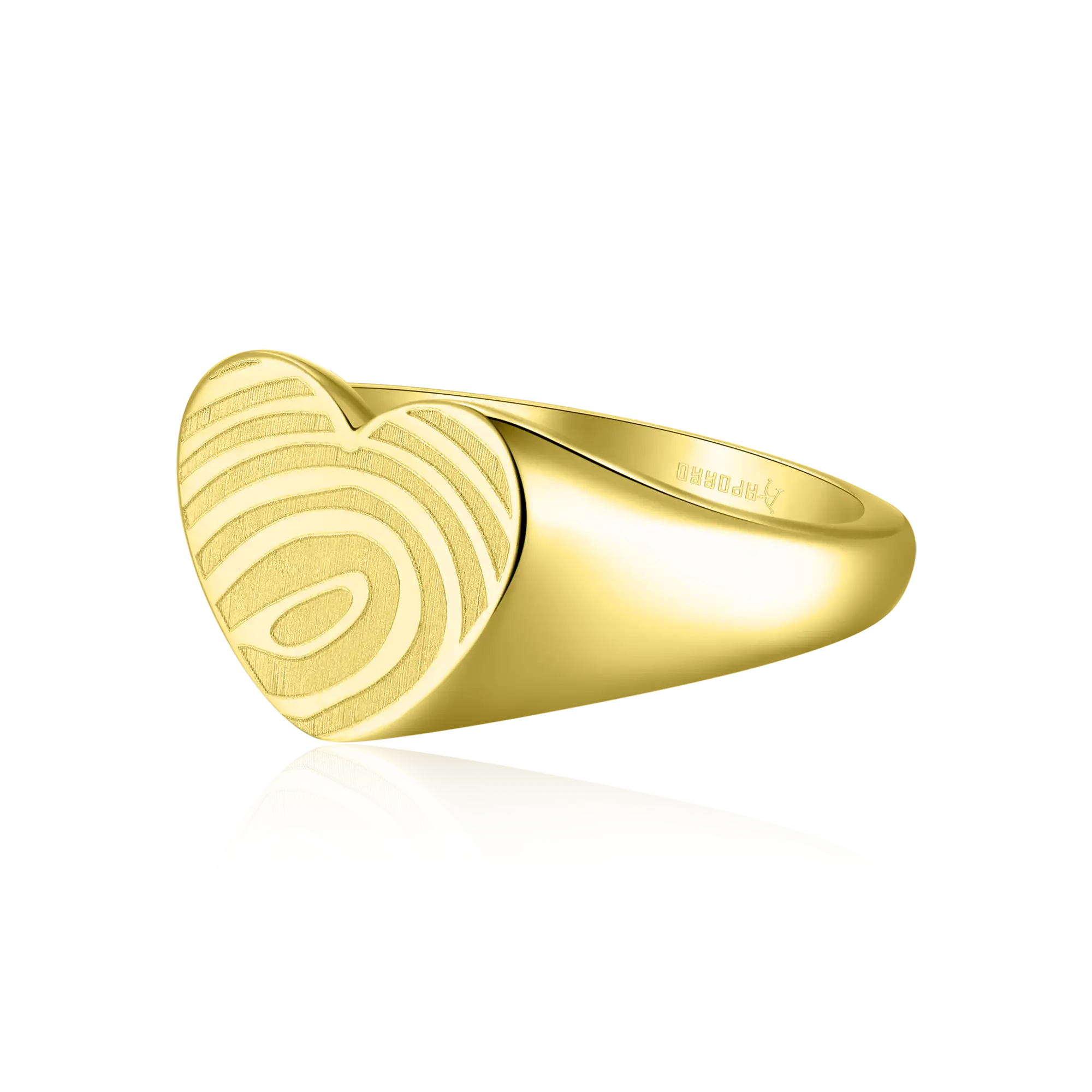 Custom Heart Signet Ring - Fingerprint