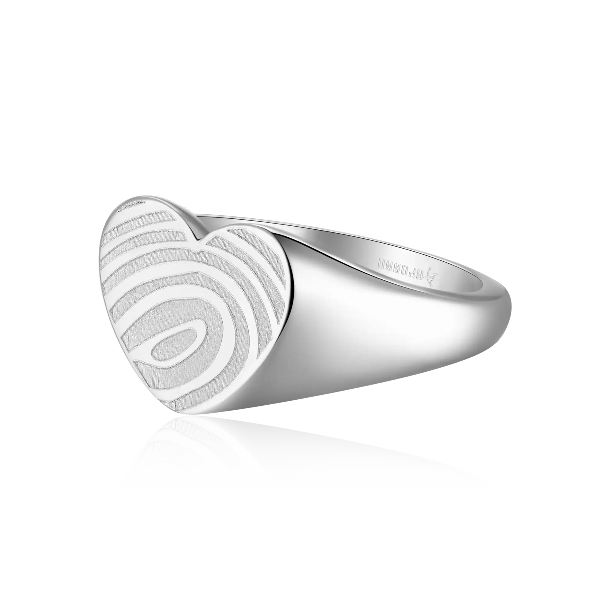 Custom Heart Signet Ring - Fingerprint