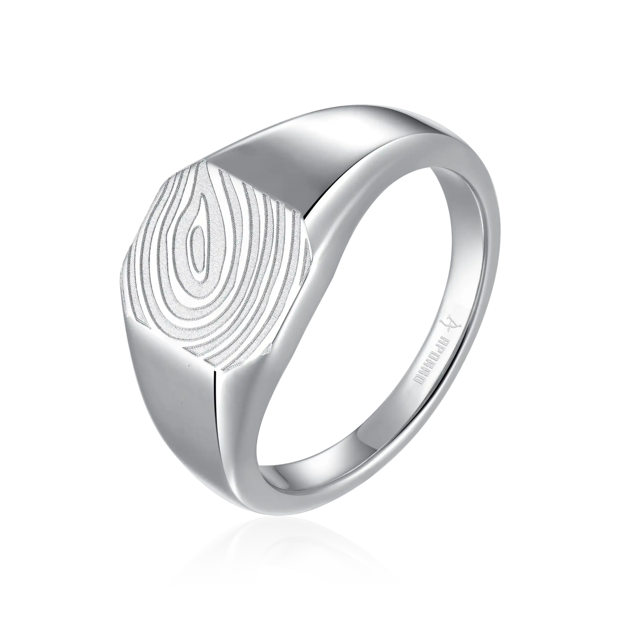 Custom Signet Octagon Ring - Fingerprint