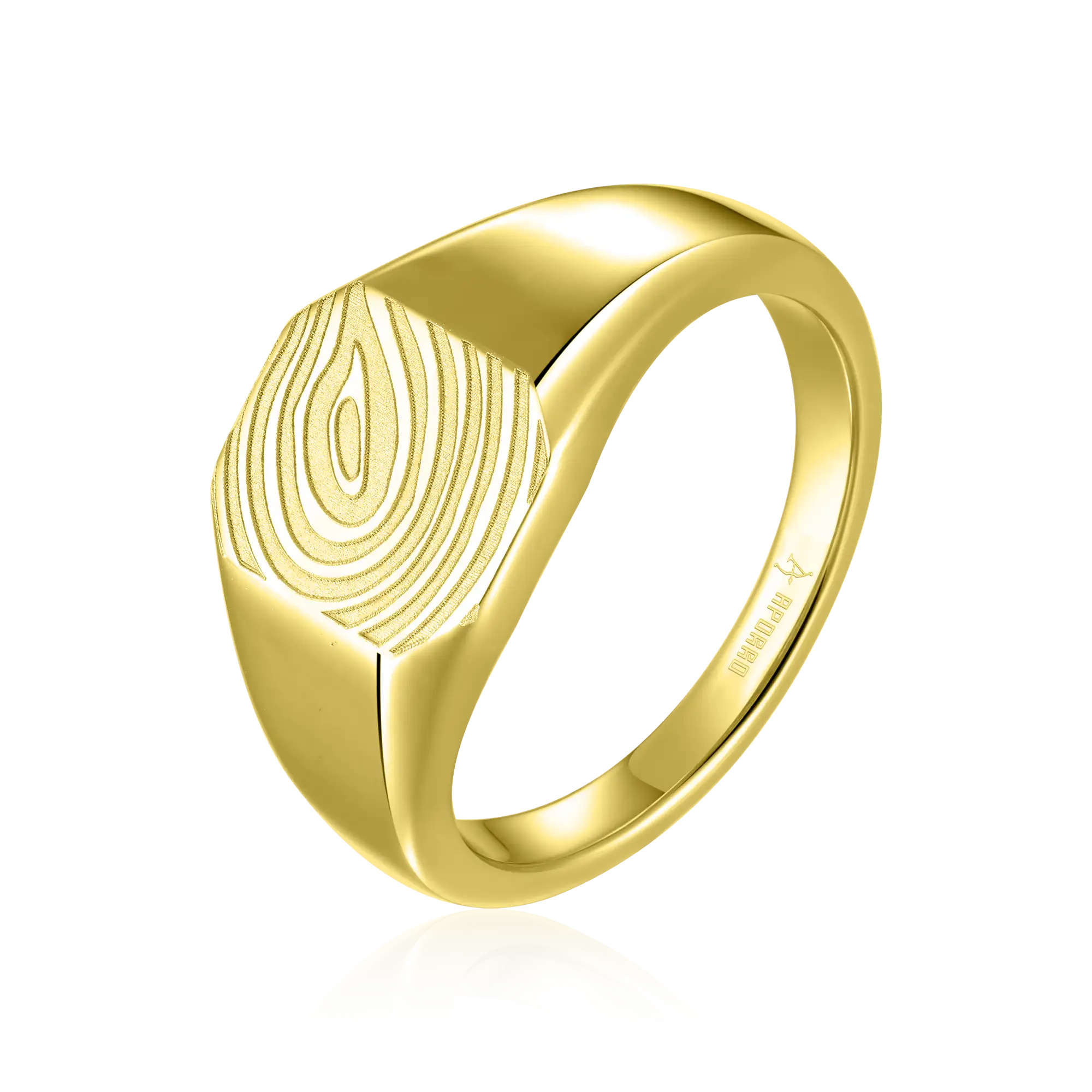 Custom Signet Octagon Ring - Fingerprint