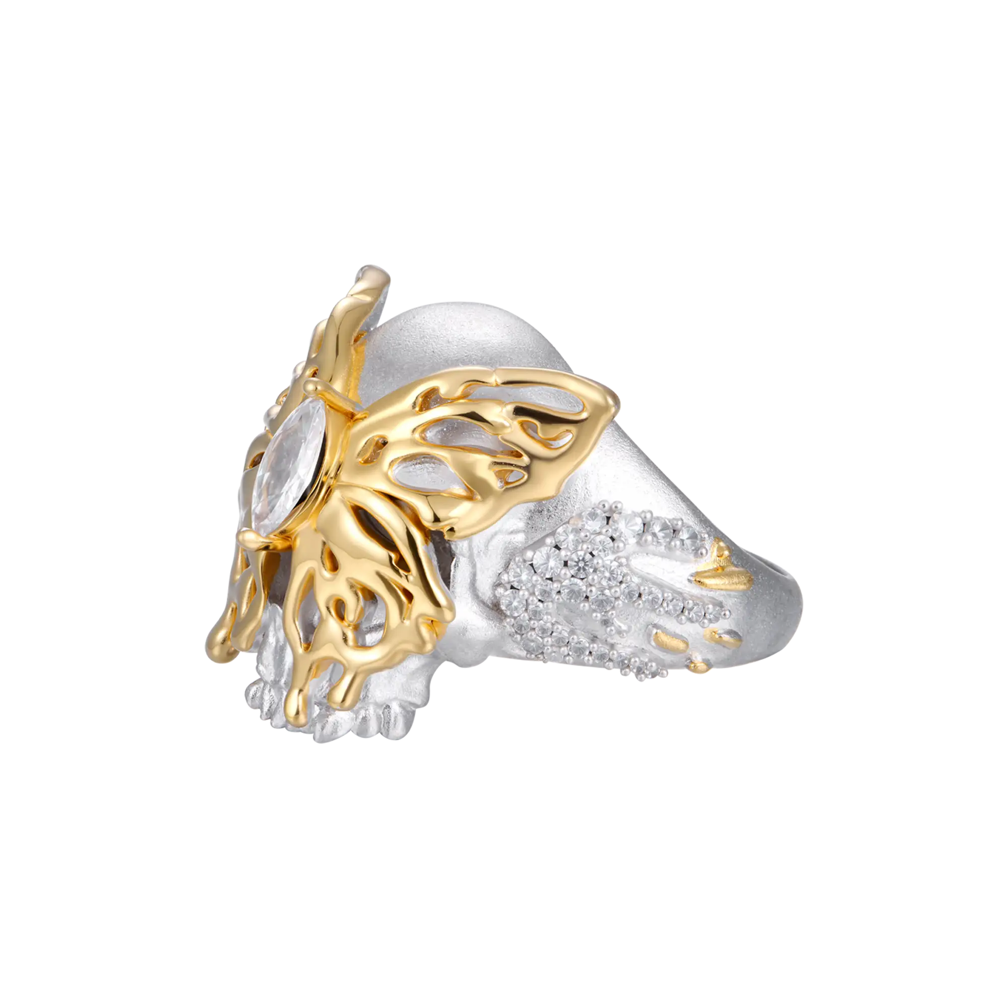 Melting Butterfly Skeleton Ring