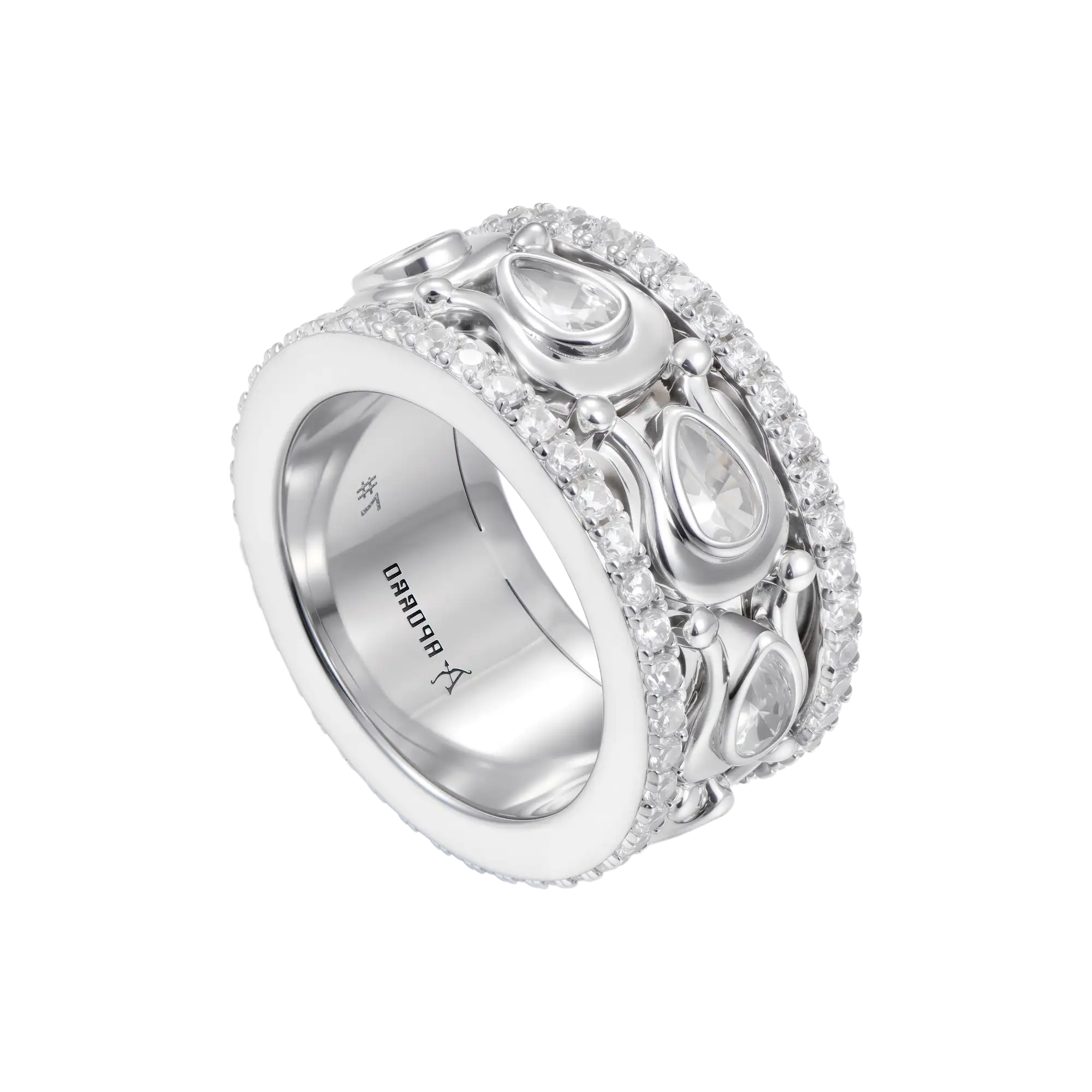 Moissanite Horseshoe Spinning Ring