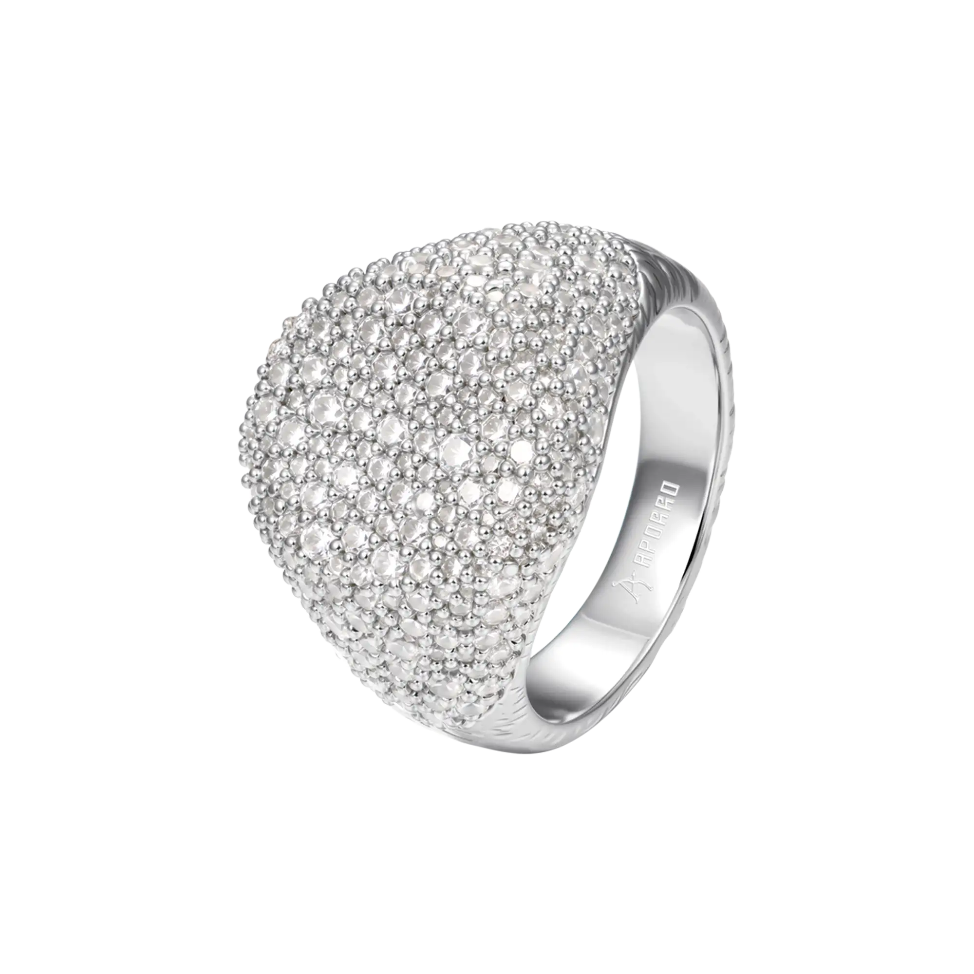 Pavé-set Textured Ring