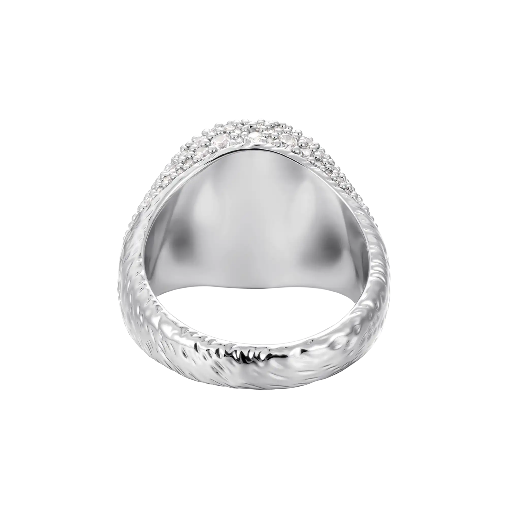 Pavé-set Textured Ring