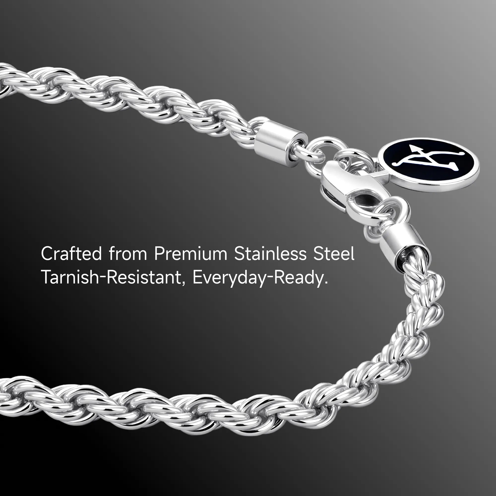 Solid Tennis Cross Pendant & Chain Trinity Set