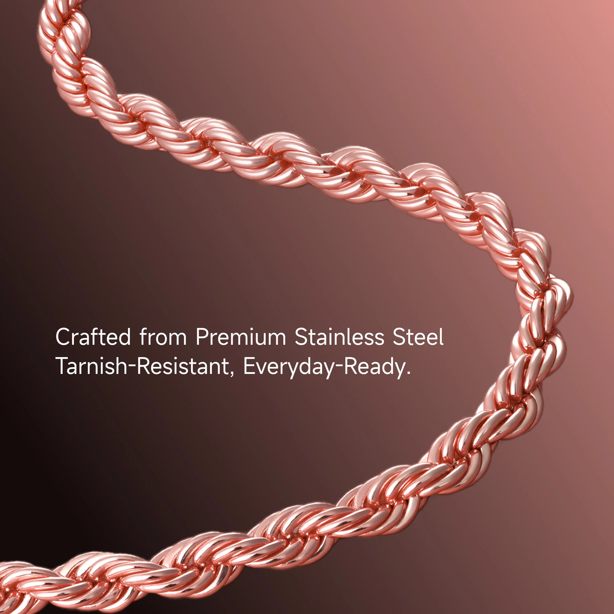 Rope Chain With Iced Clasp - 6mm