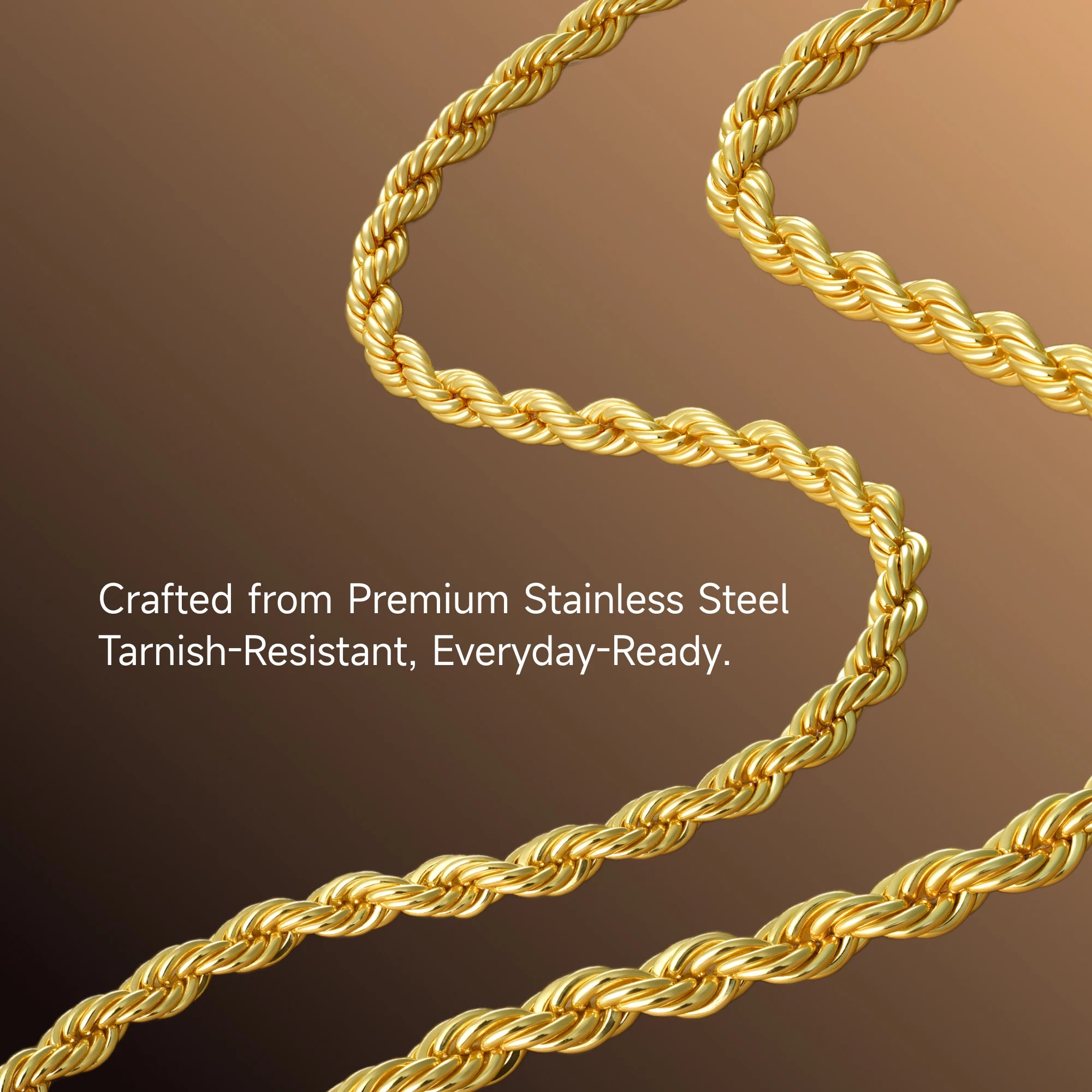 Rope Chain With Iced Clasp - 6mm