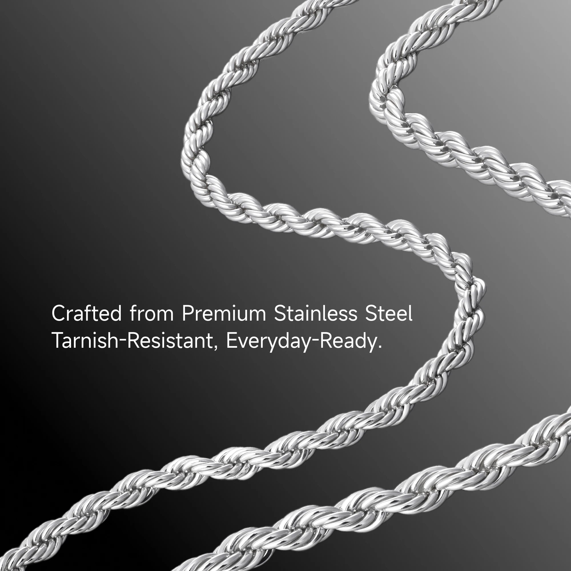Rope Chain With Iced Clasp - 6mm