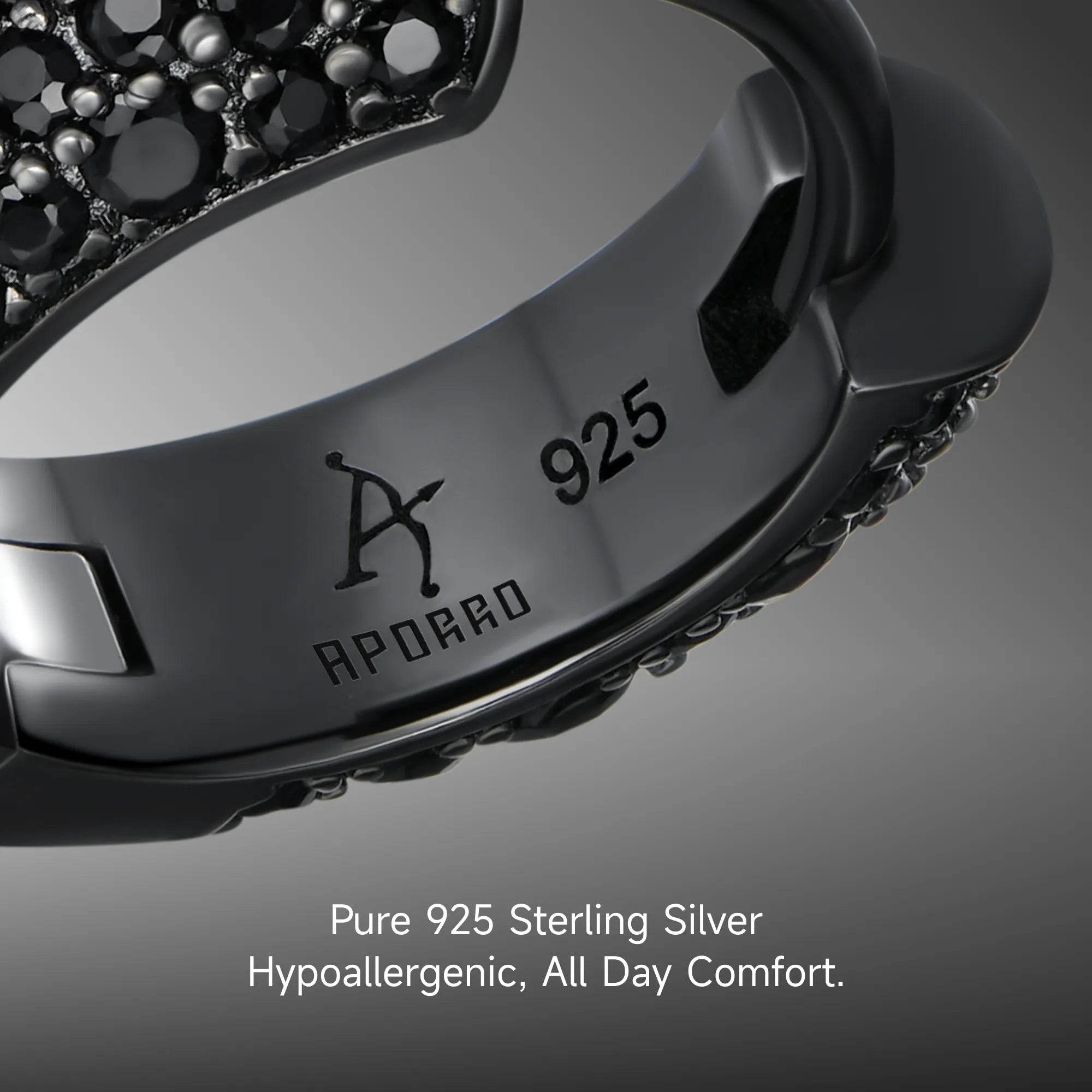 S925 Round Paved Hoop Earrings