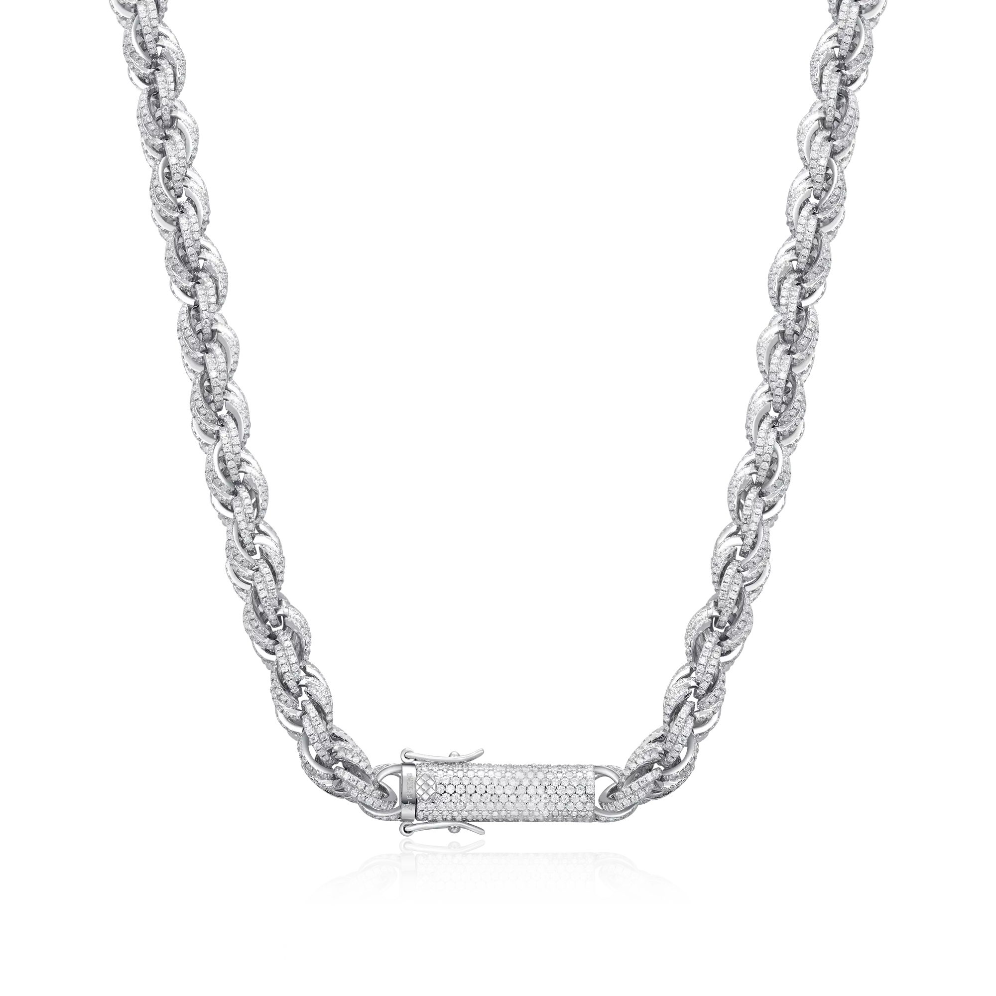 Moissanite Fully Iced Rope Chain - 8mm