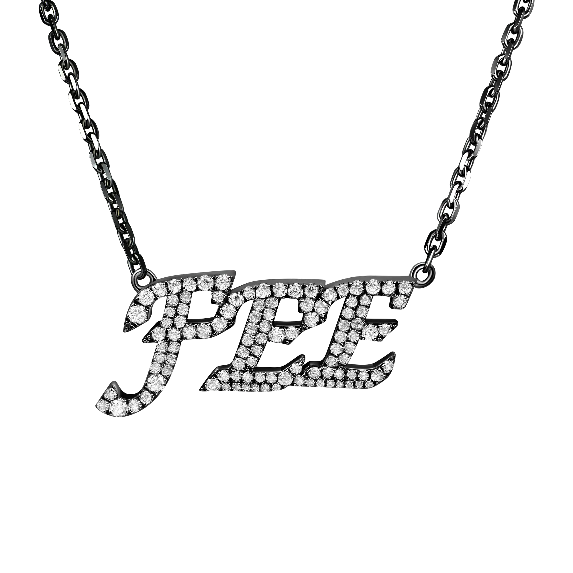 Custom 14k Gold Moissanite Cursive Letter Name Necklace