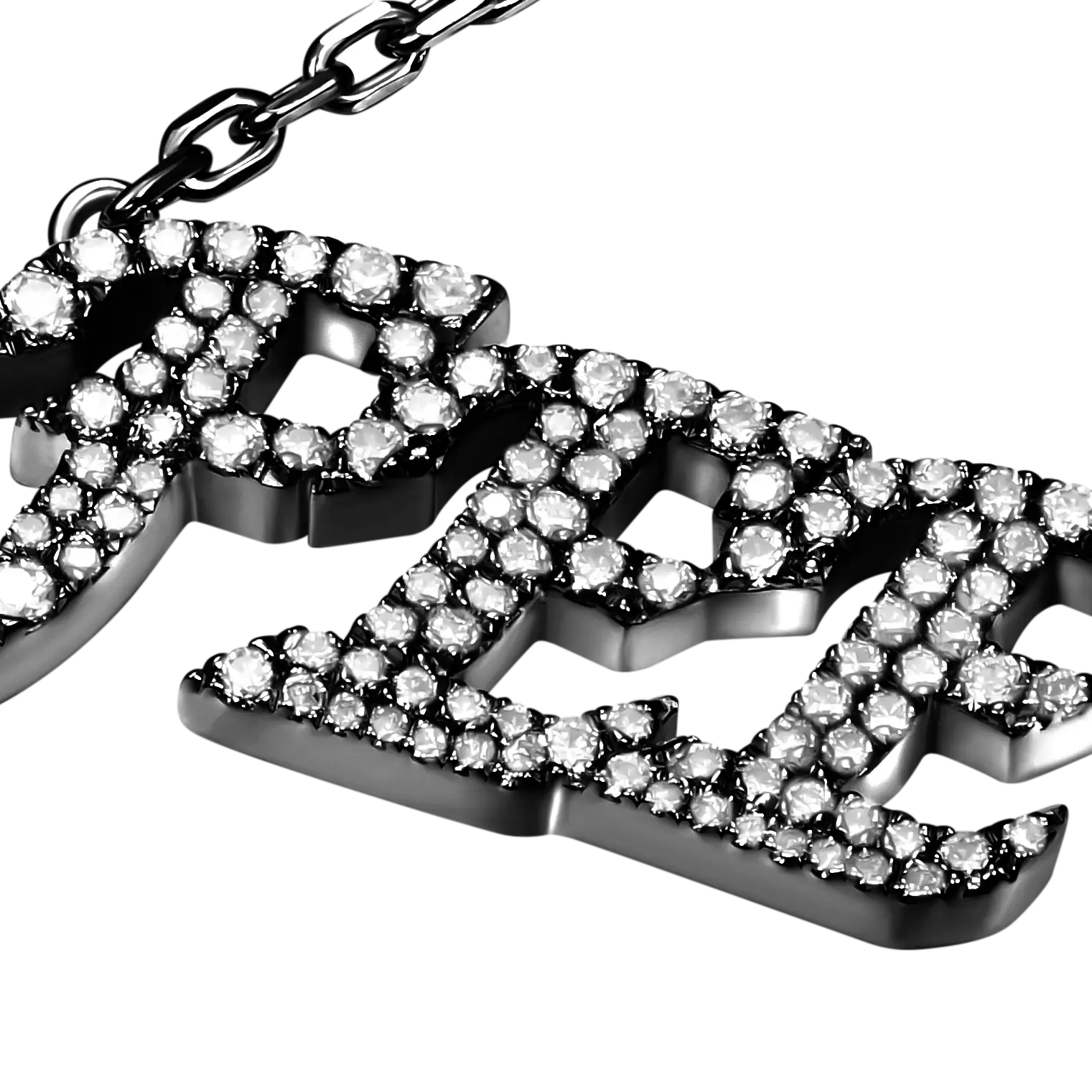 Custom 14k Gold Moissanite Cursive Letter Name Necklace
