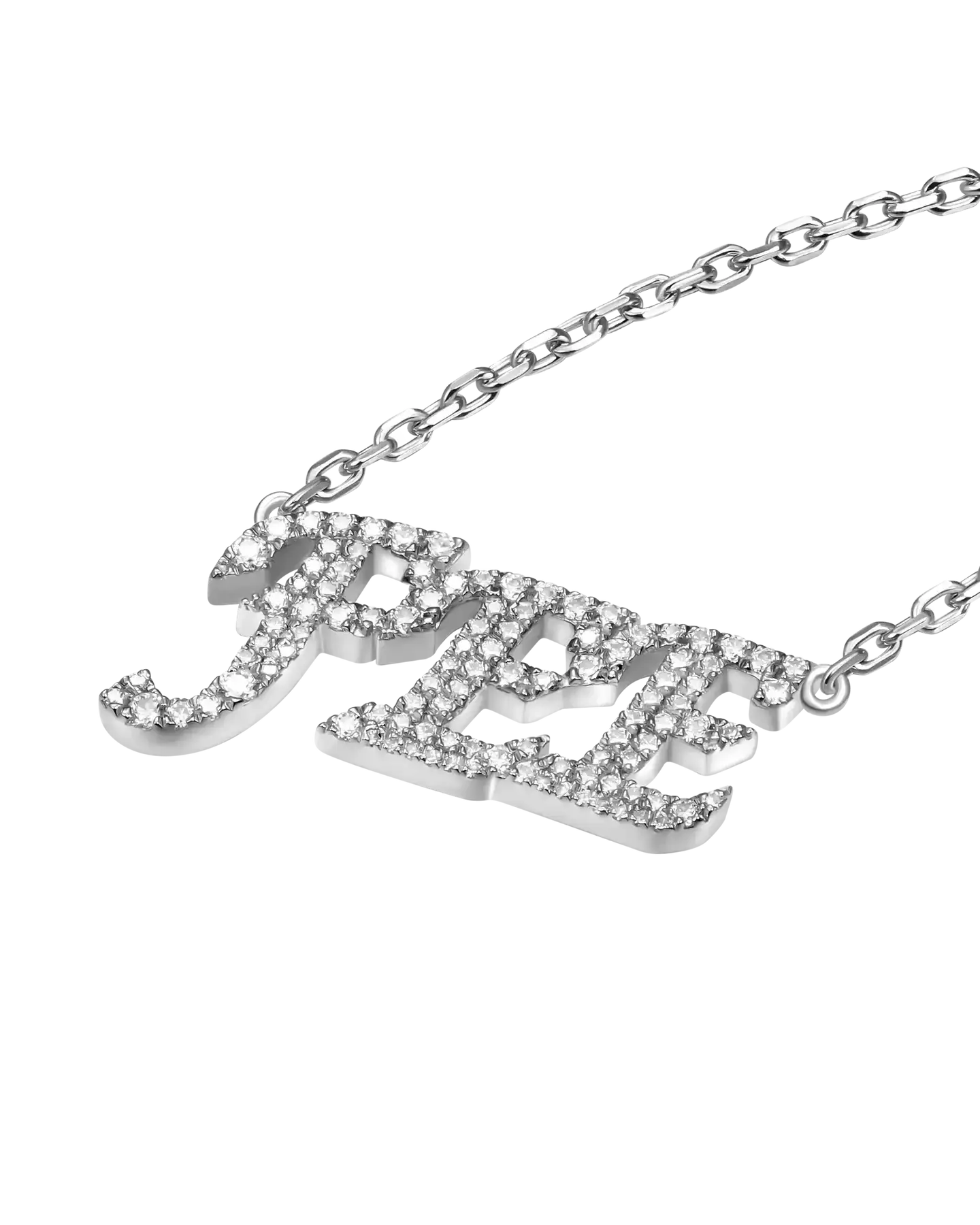 Custom 14k Gold Moissanite Cursive Letter Name Necklace