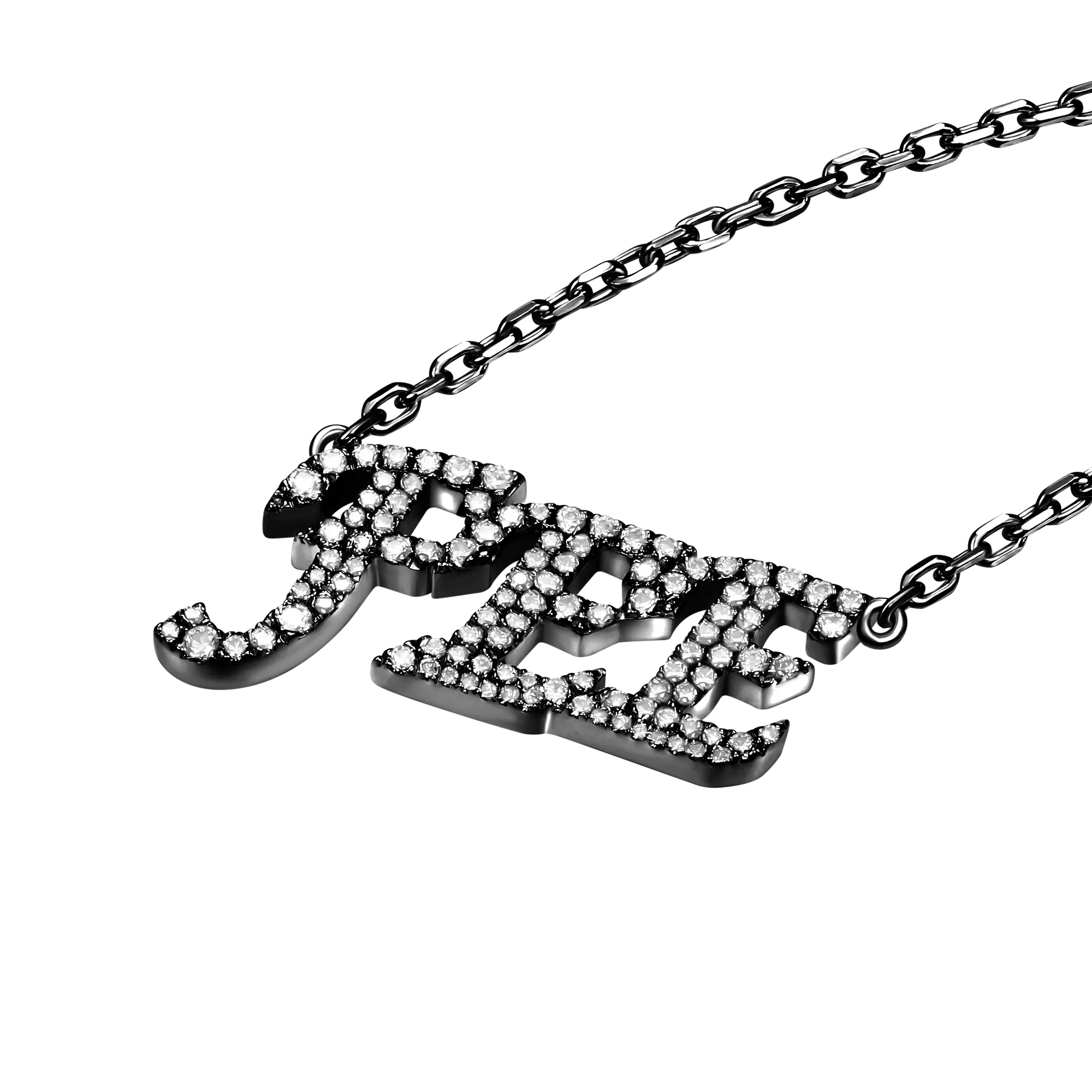 Custom 14k Gold Moissanite Cursive Letter Name Necklace