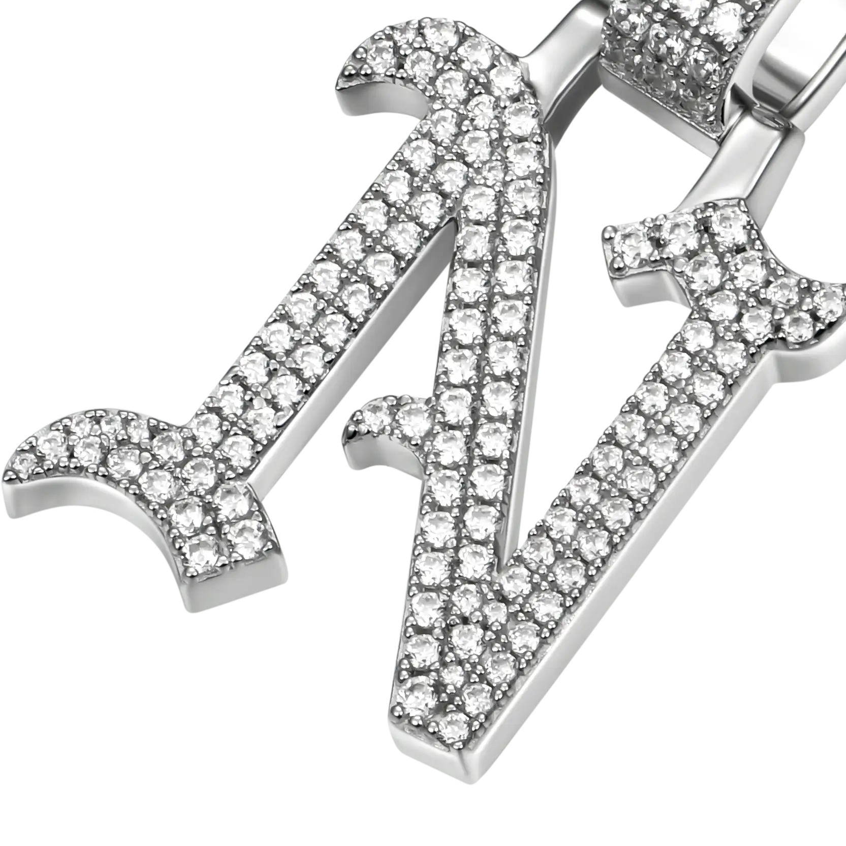 Custom Moissanite Old English Font Letter/Number Name Pendant