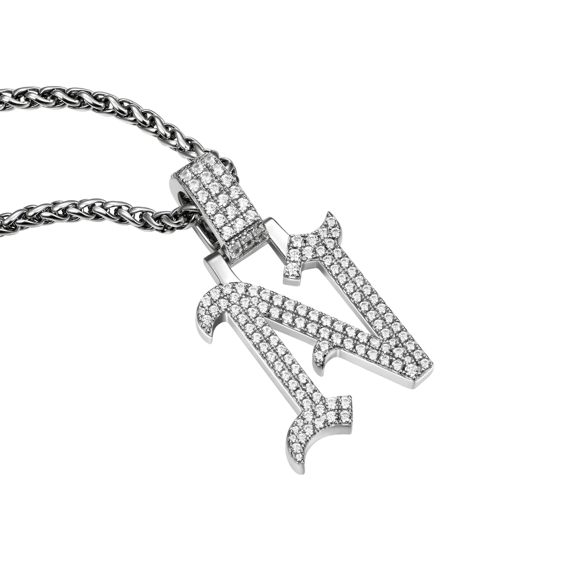 Custom Moissanite Old English Font Letter/Number Name Pendant