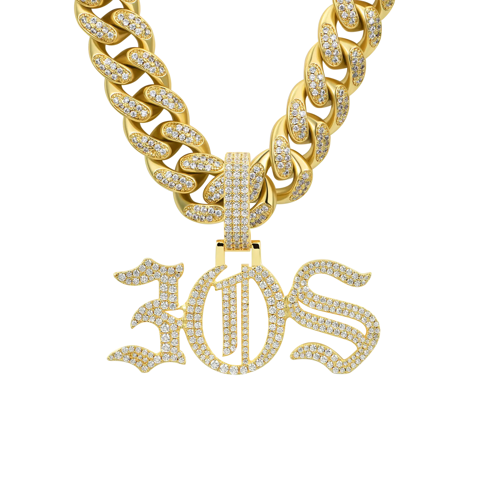 Custom Moissanite Old English Font Letter/Number Name Pendant