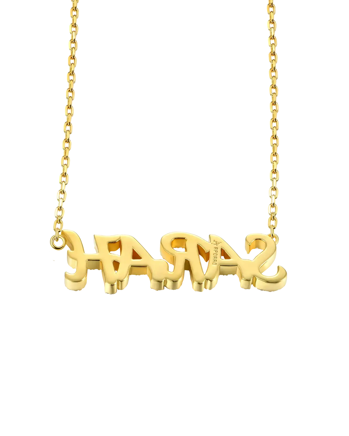 Custom 14k Gold Moissanite Cursive Letter Name Necklace