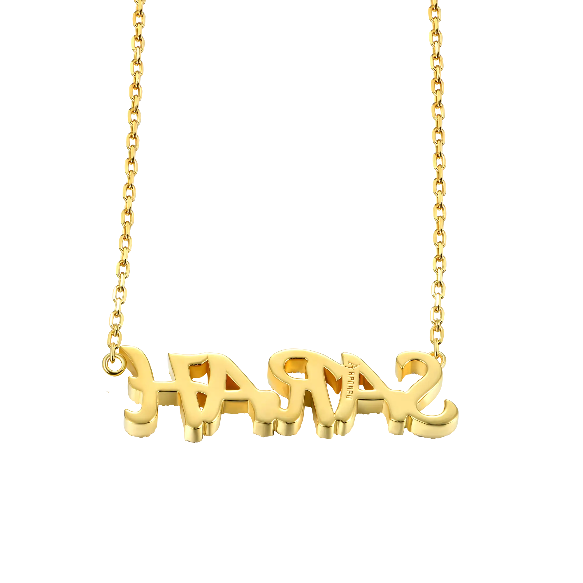 Custom 14k Gold Moissanite Cursive Letter Name Necklace