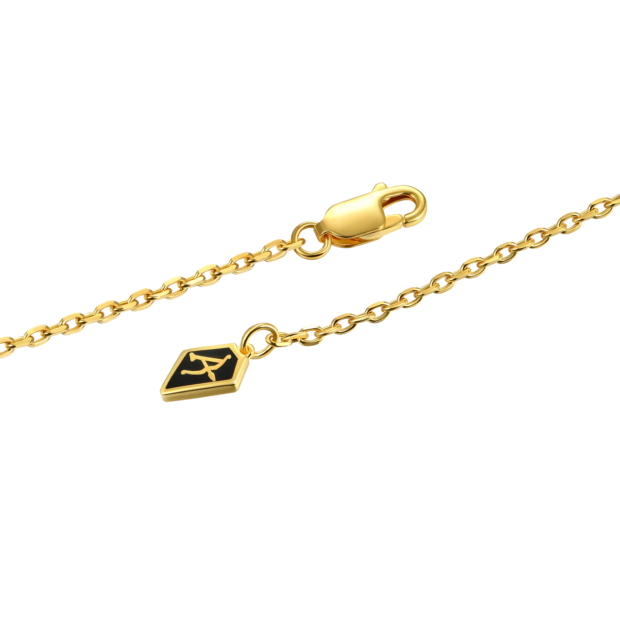 Custom 14k Gold Moissanite Cursive Letter Name Necklace