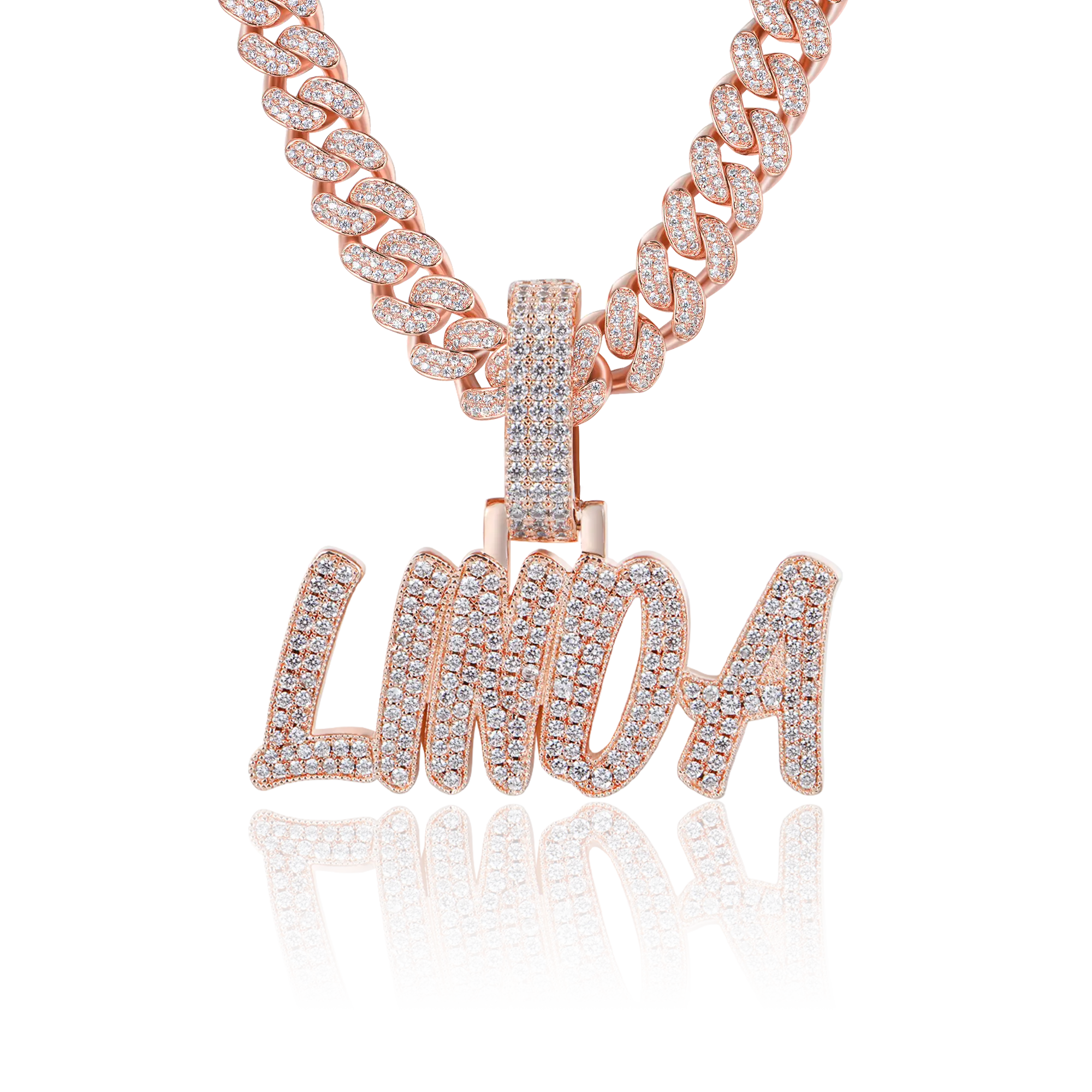 Custom Moissanite Romantic Font Letter/Number Name Pendant