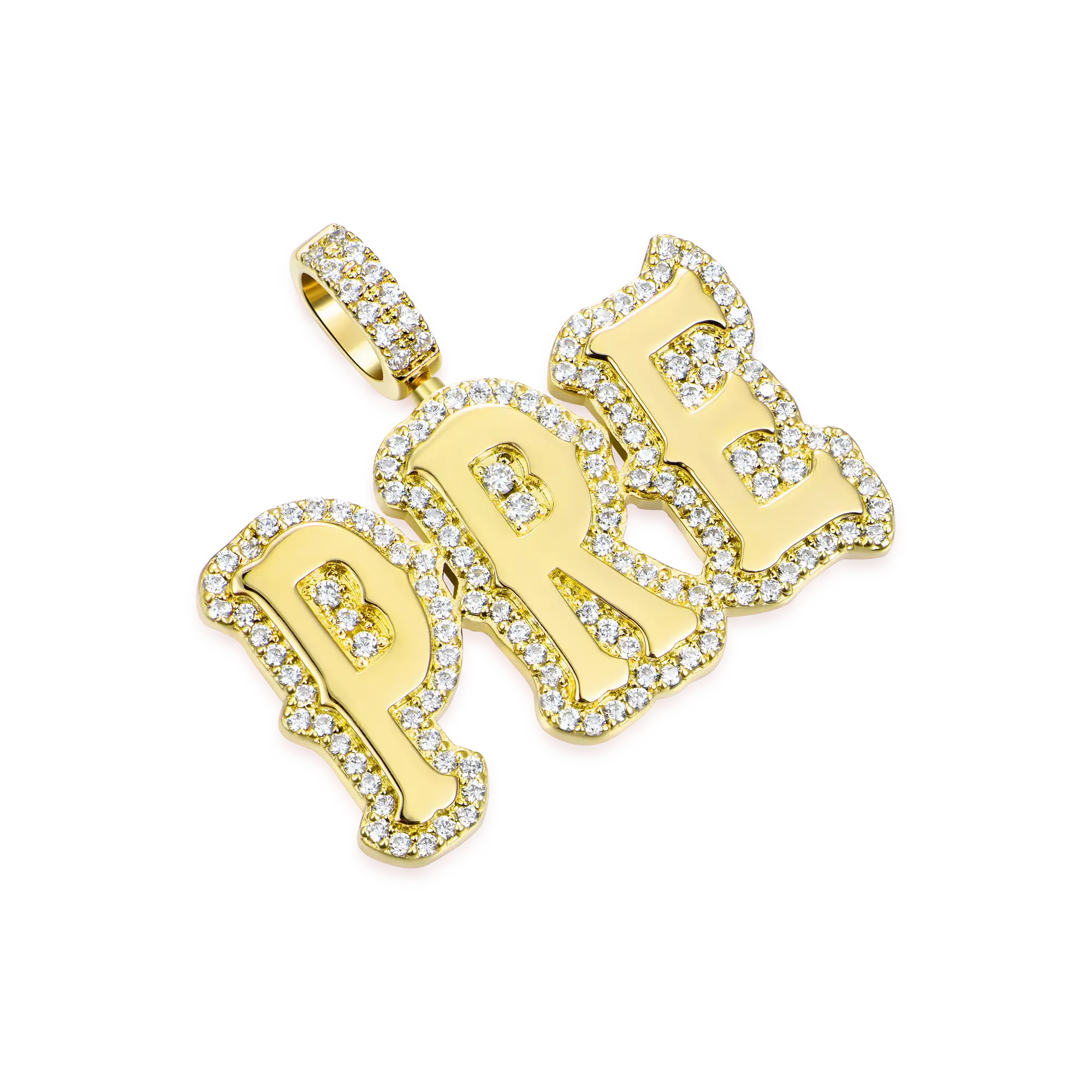 Custom Moissanite Bosox Font Pendant - 15mm Height