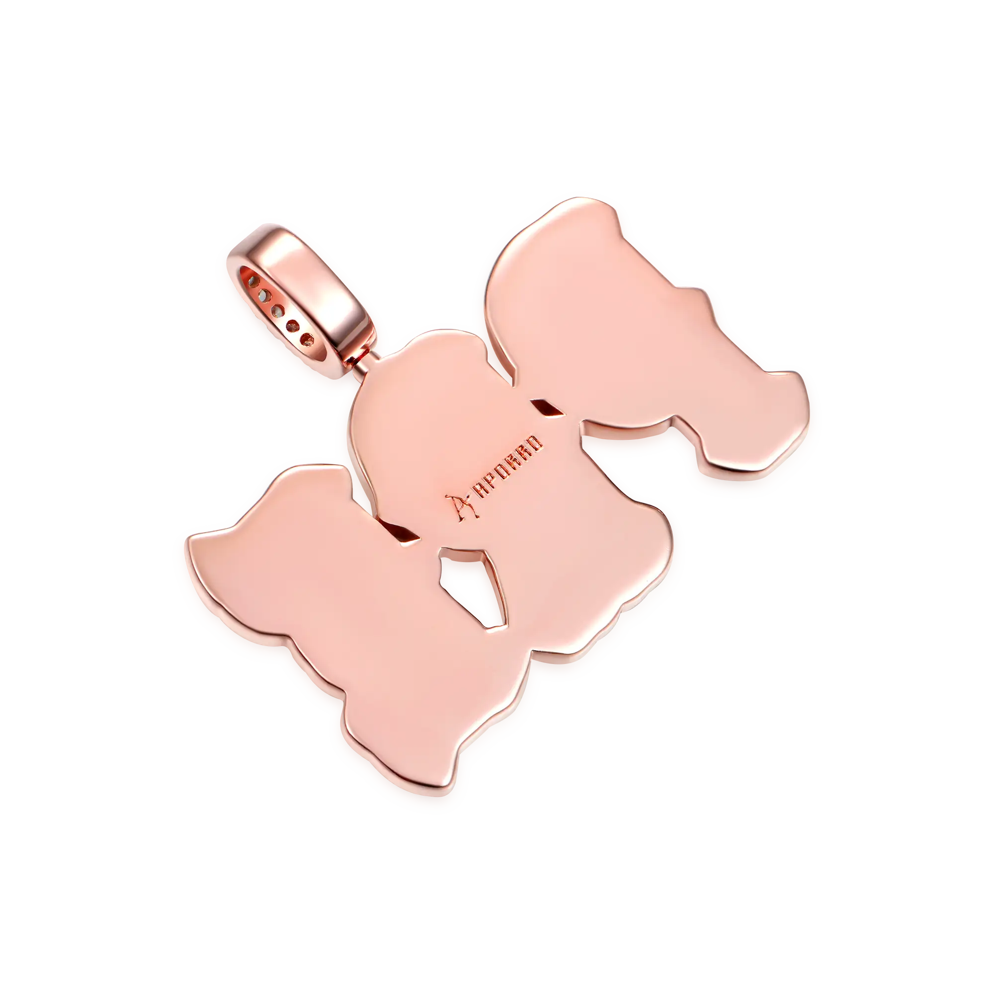 Custom Moissanite Bosox Font Pendant - 15mm Height