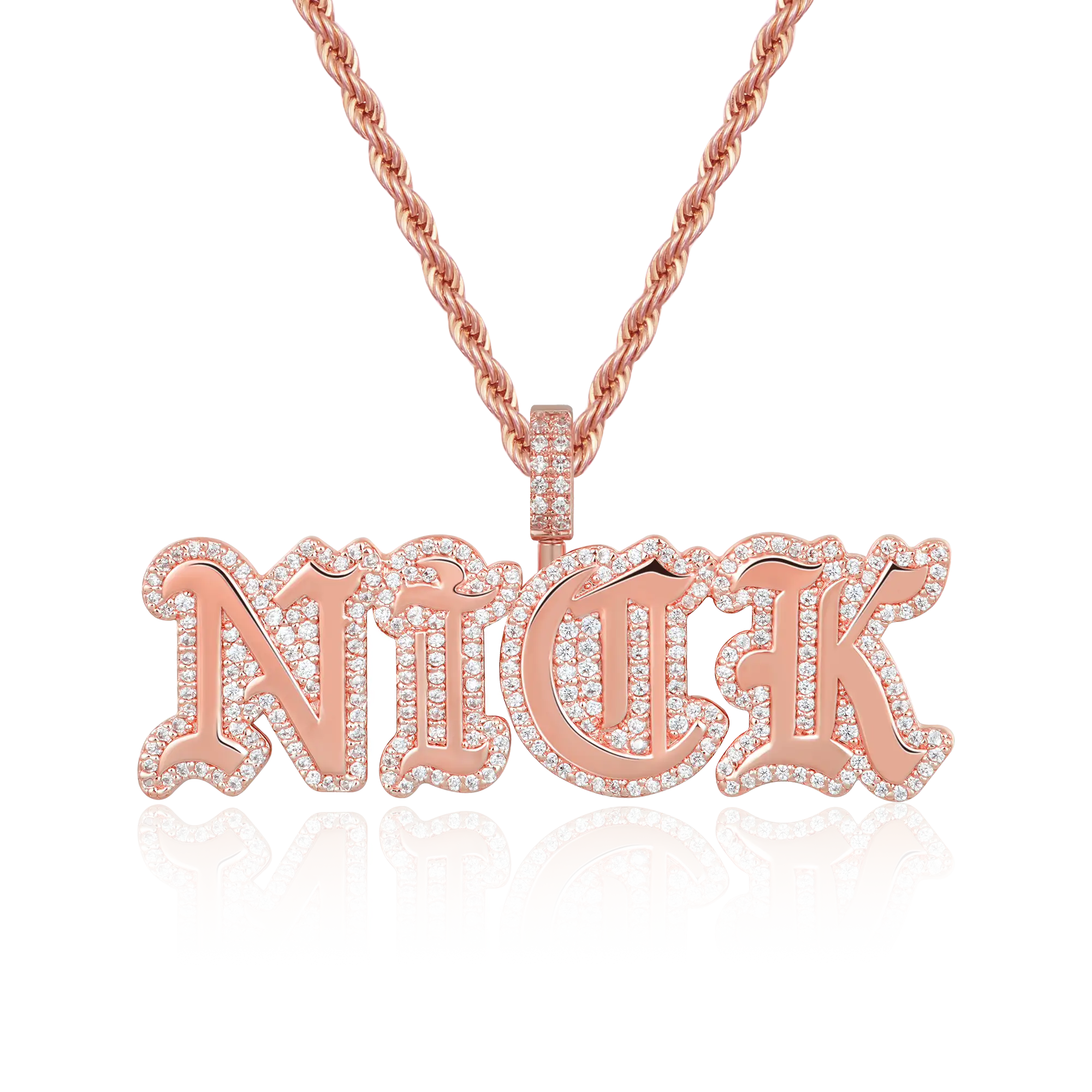 Custom Capital Old English Font Pendant - 15mm Height