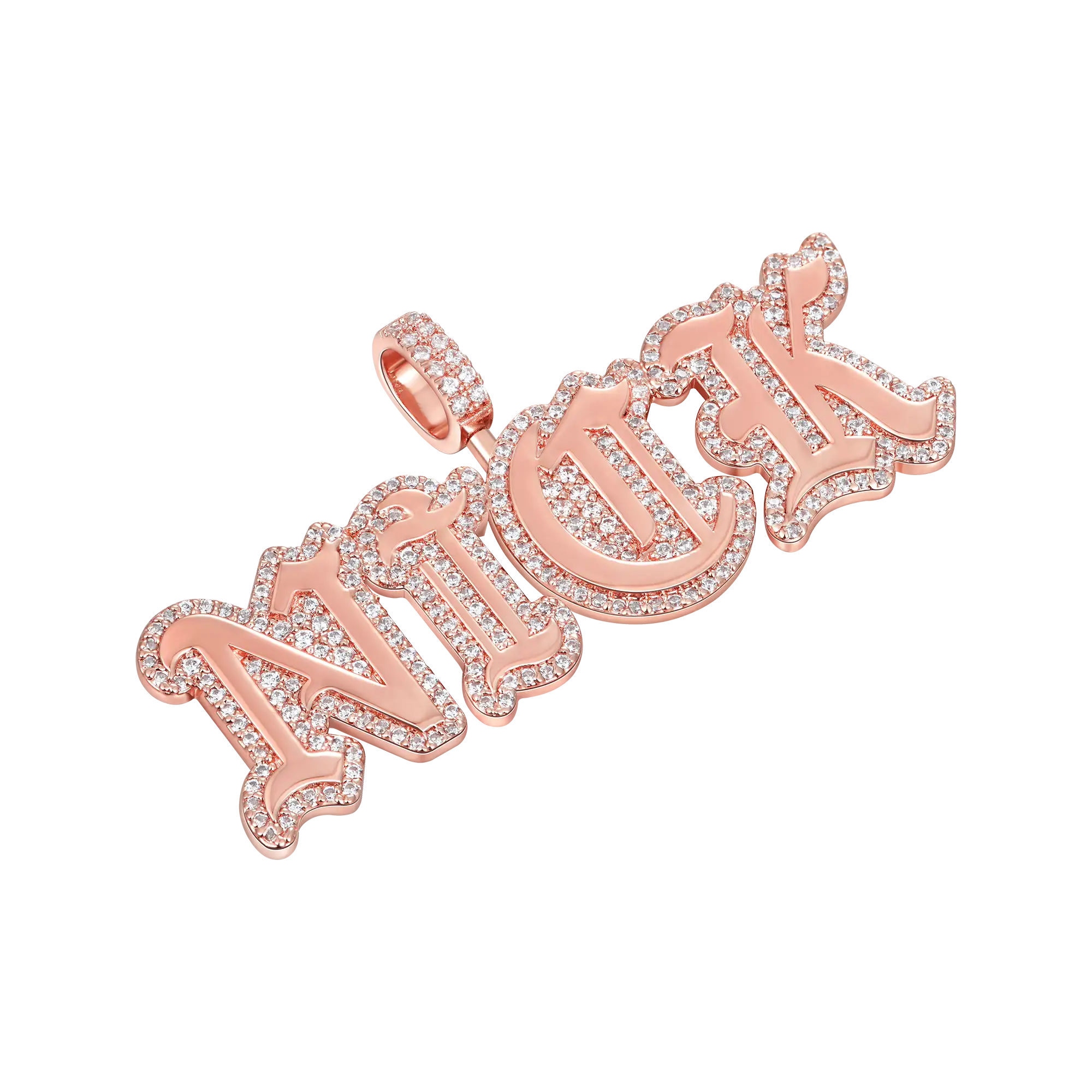 Custom Capital Old English Font Pendant - 15mm Height