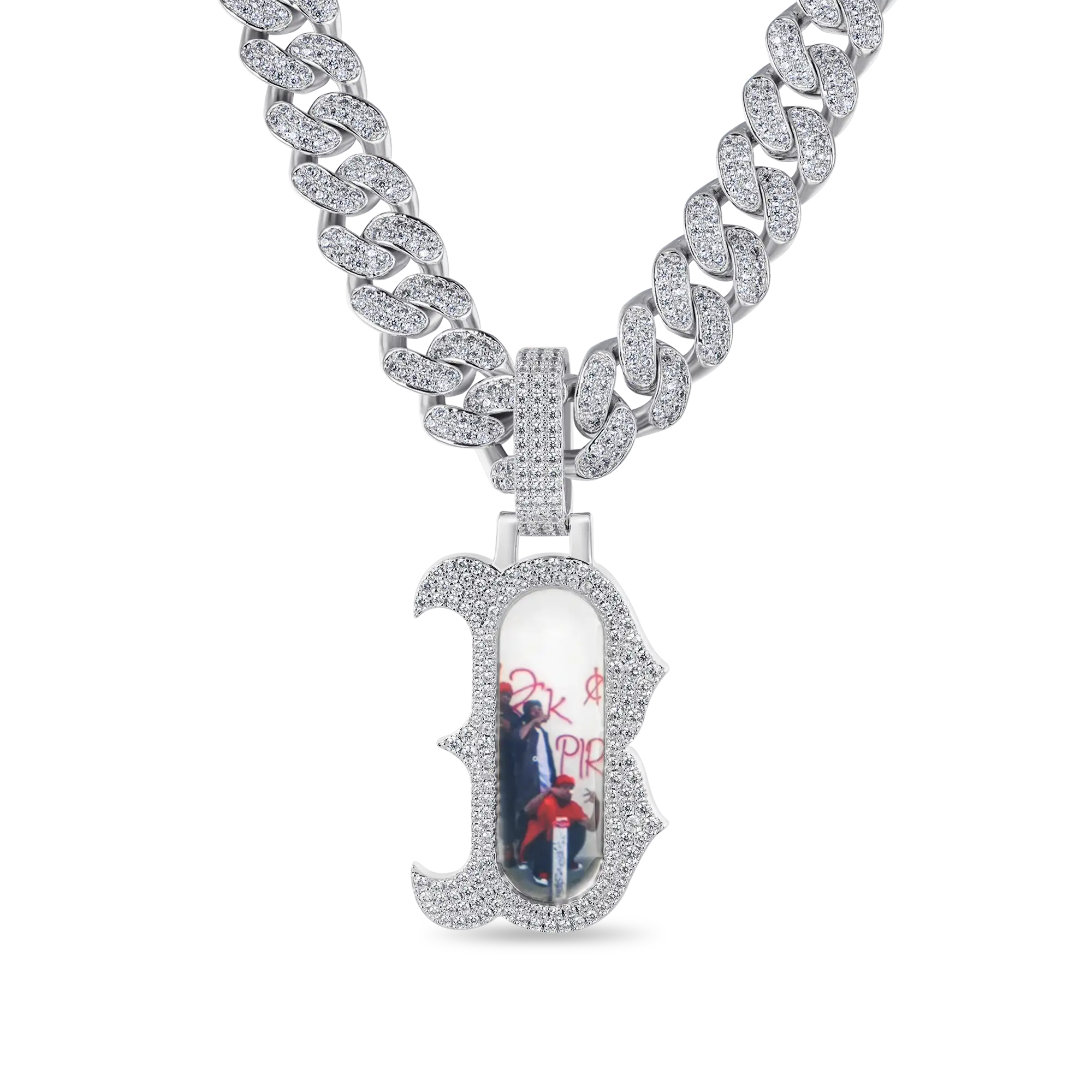 Custom Bosox Letter Photo Pendant