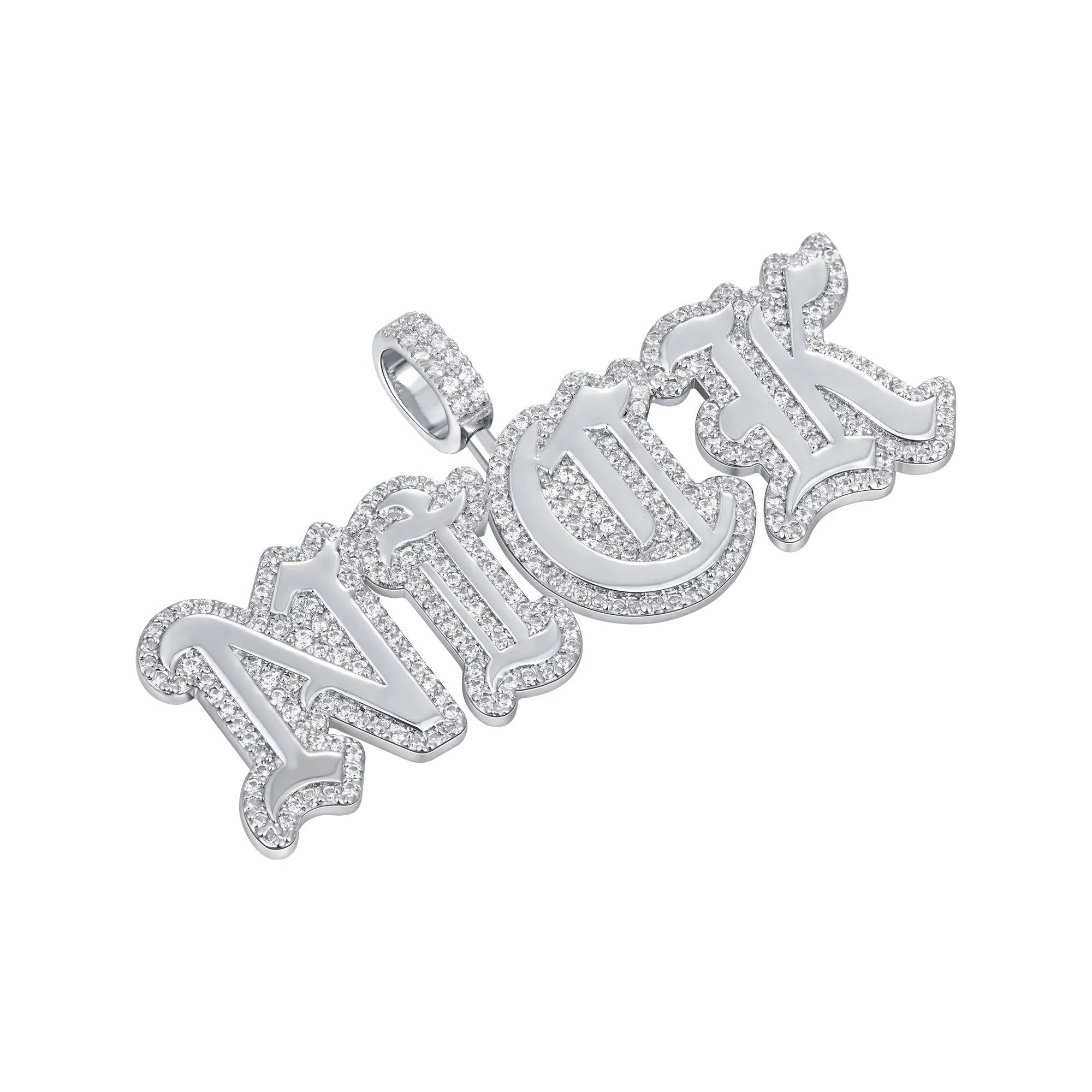 Custom Capital Old English Font Pendant - 15mm Height