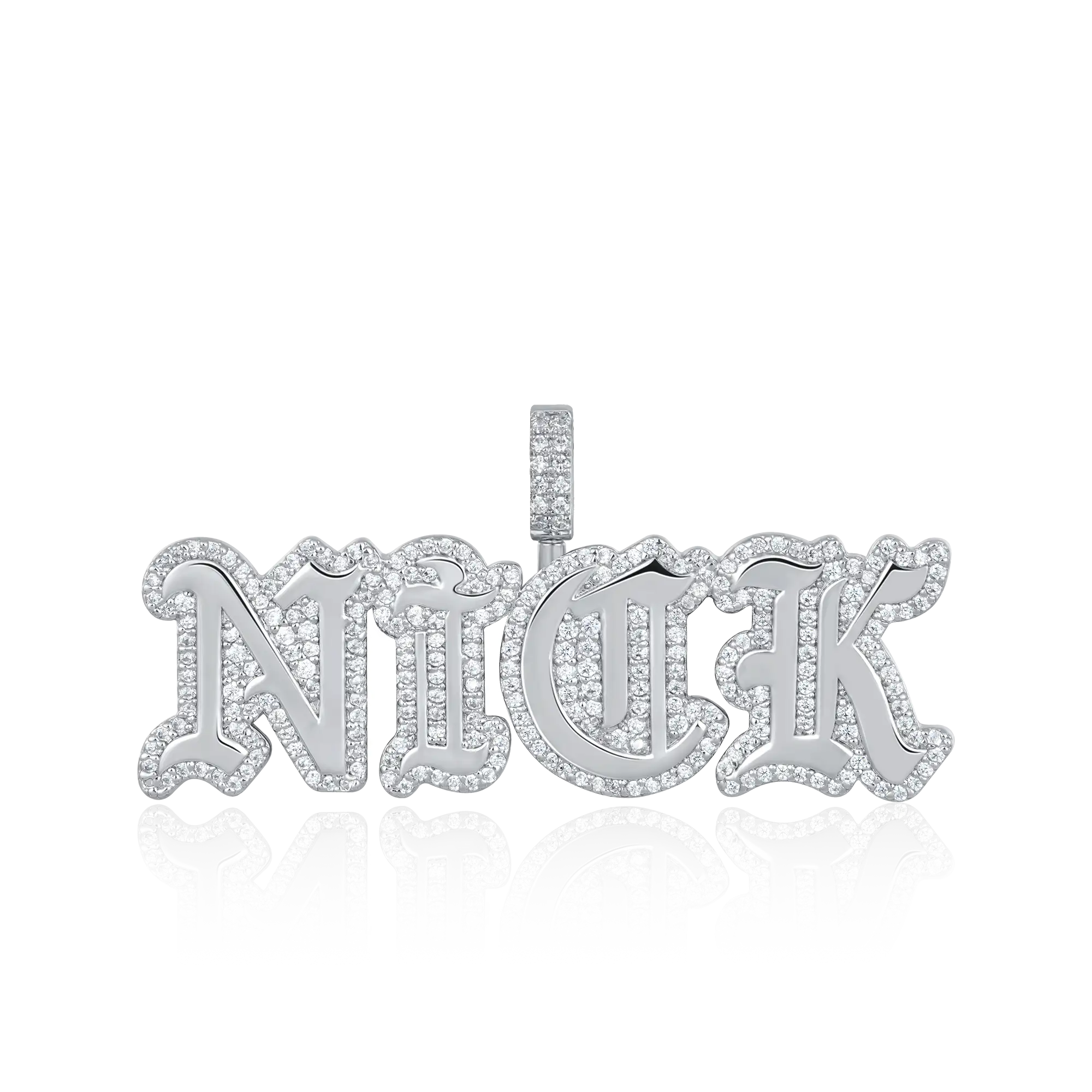 Custom Capital Old English Font Pendant - 15mm Height