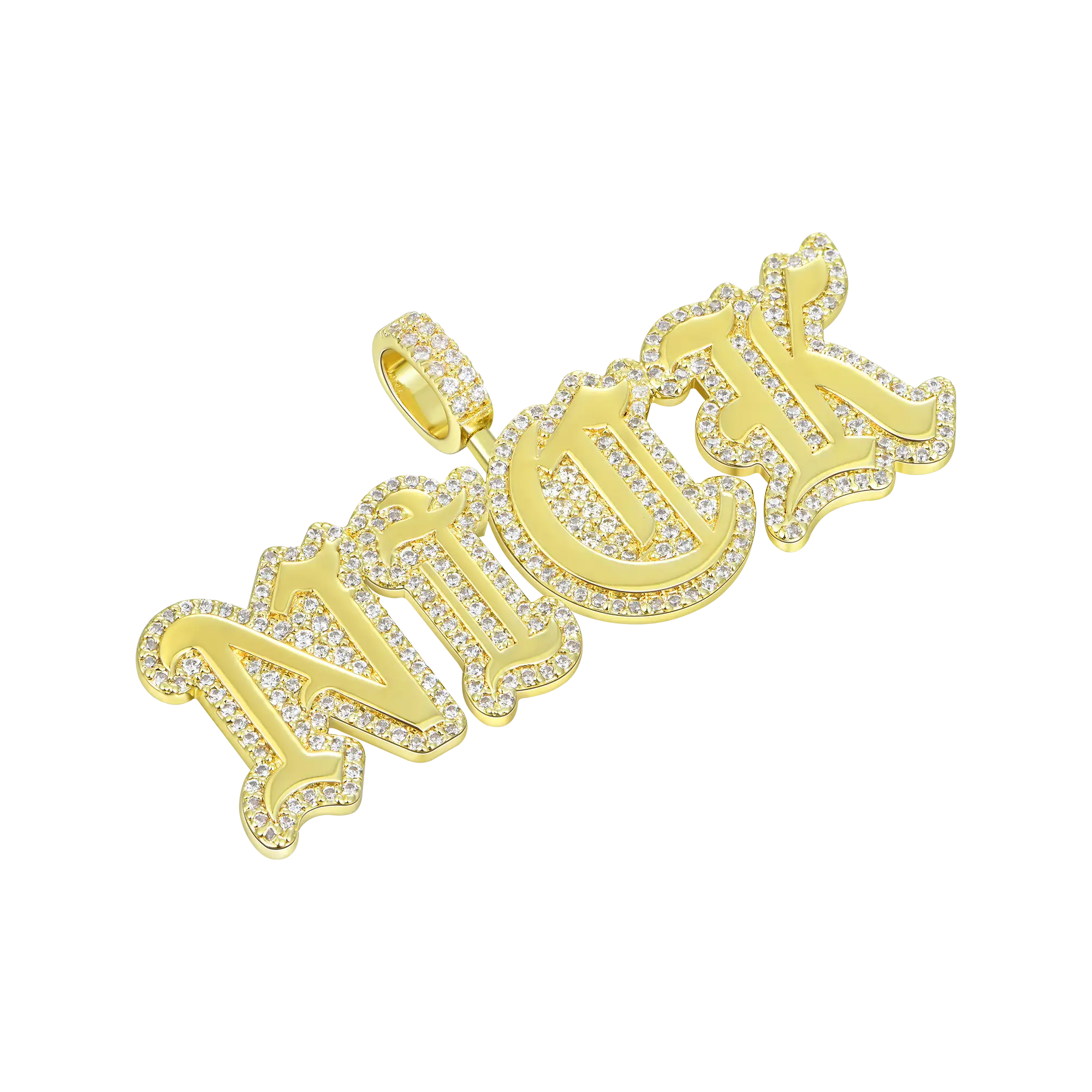 Custom Capital Old English Font Pendant - 15mm Height