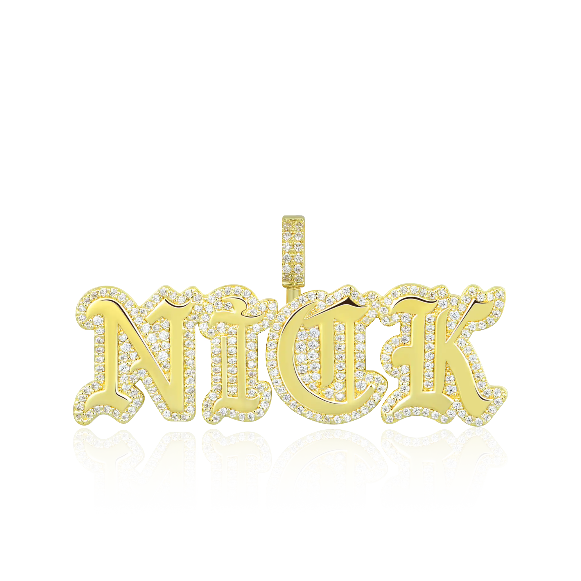 Custom Capital Old English Font Pendant - 15mm Height