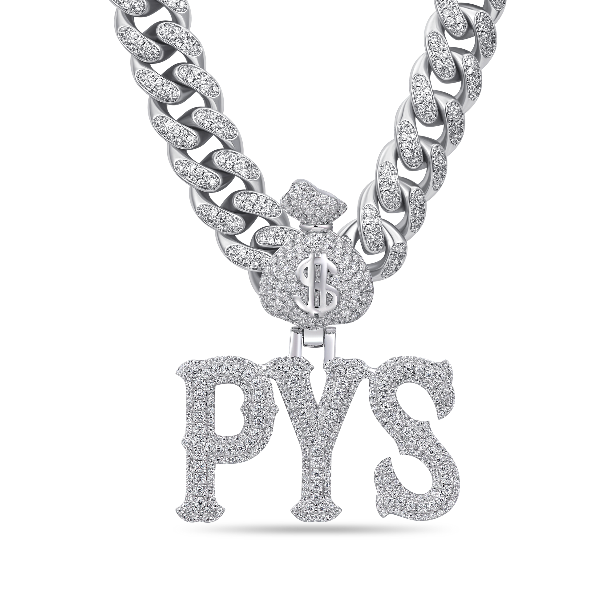 Custom Moissanite Bosox Font/Number Pendant